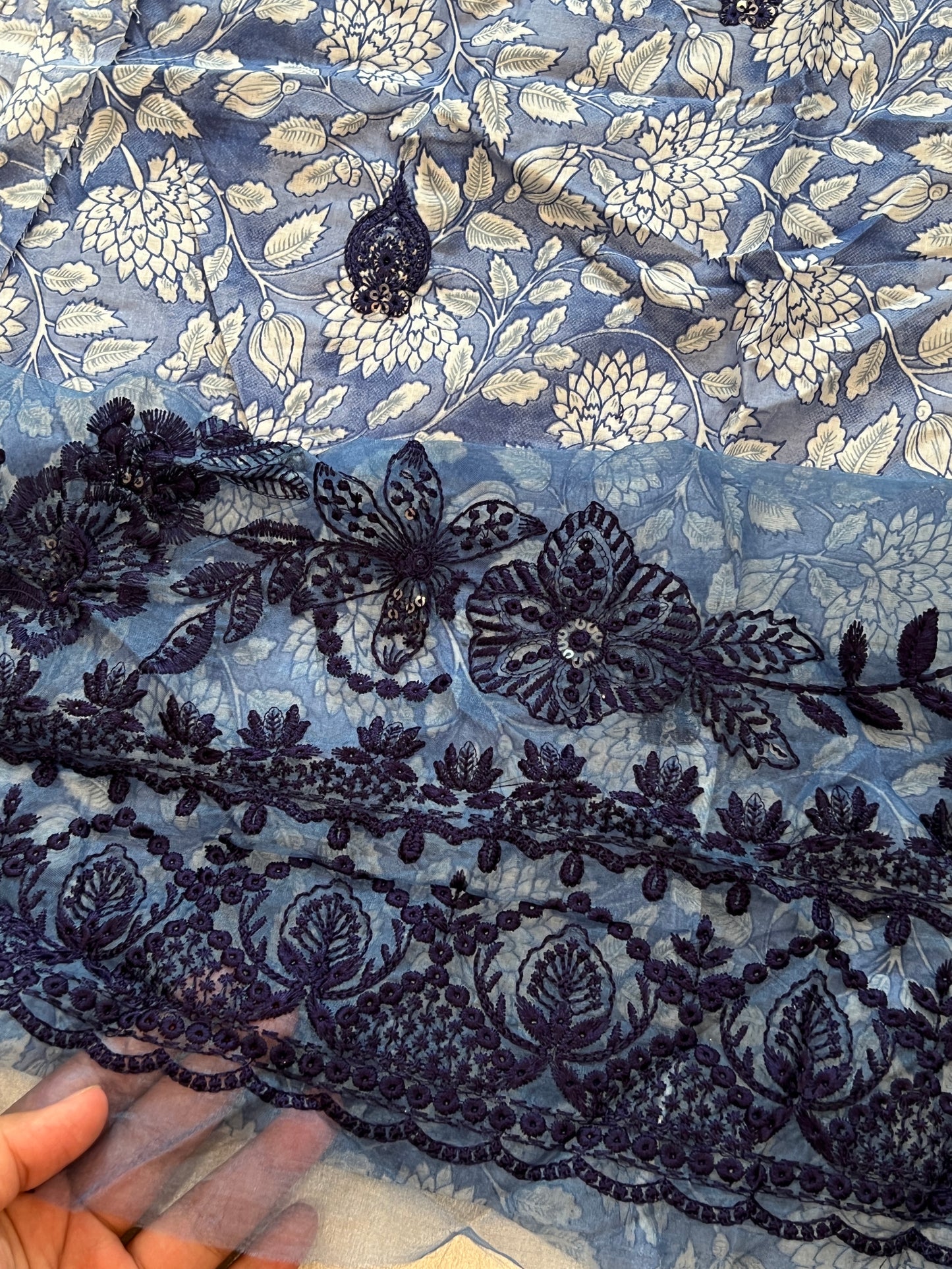 OMBRE CHIKANKARI PATCH  SUIT 3