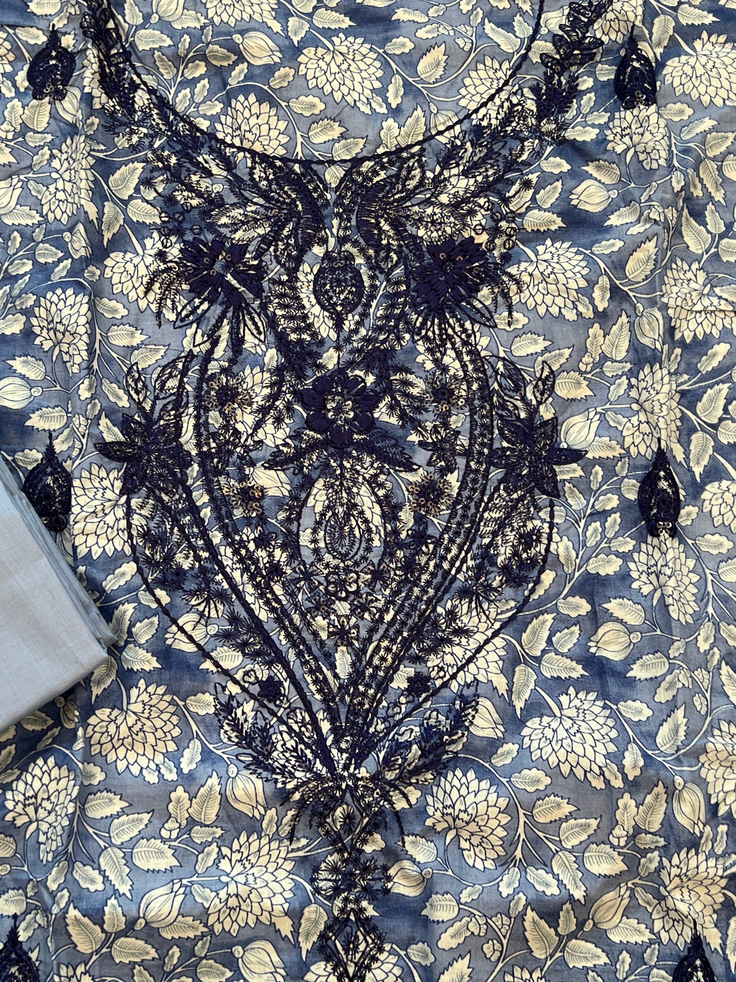 OMBRE CHIKANKARI PATCH  SUIT 3