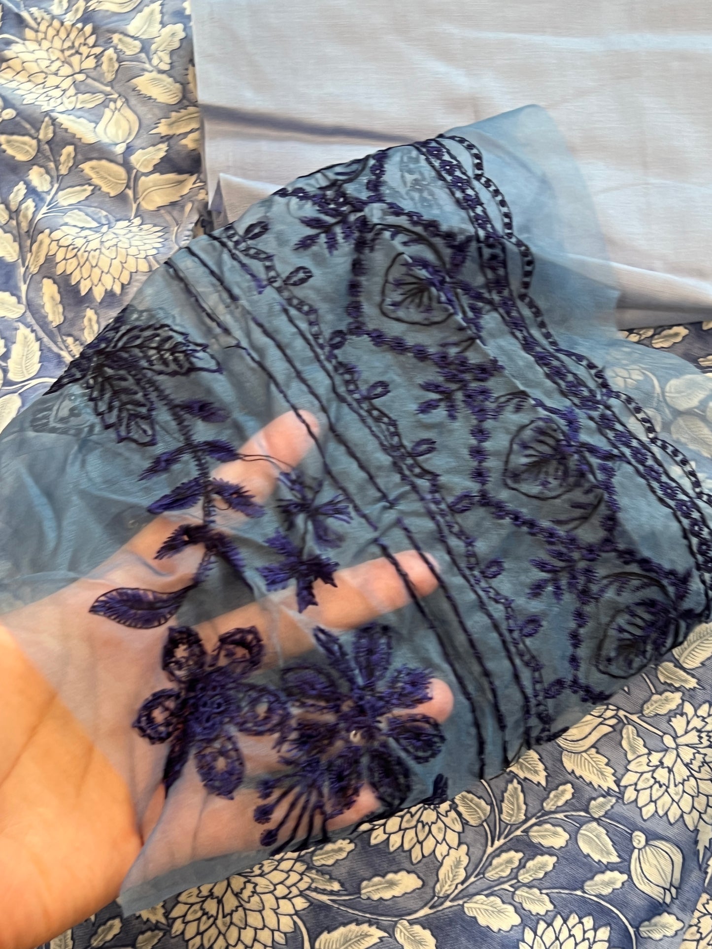 OMBRE CHIKANKARI PATCH  SUIT 3