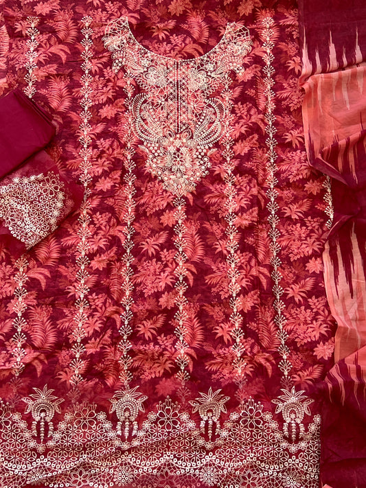 OMBRE CHIKANKARI PATCH  SUIT 1