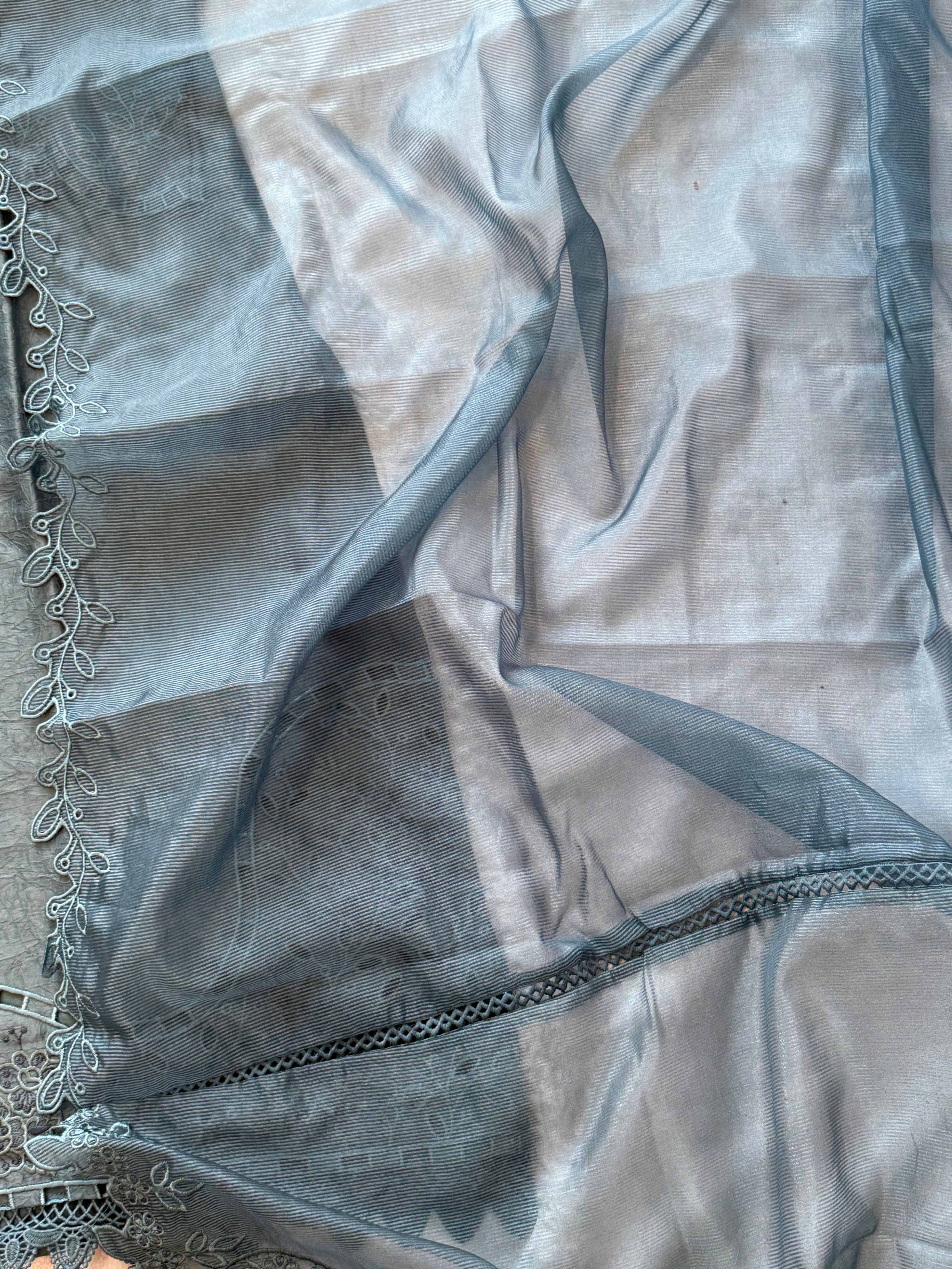 MUSLIN CUTWORK EMBROIDERY READYMADE SUIT 1000 Q
