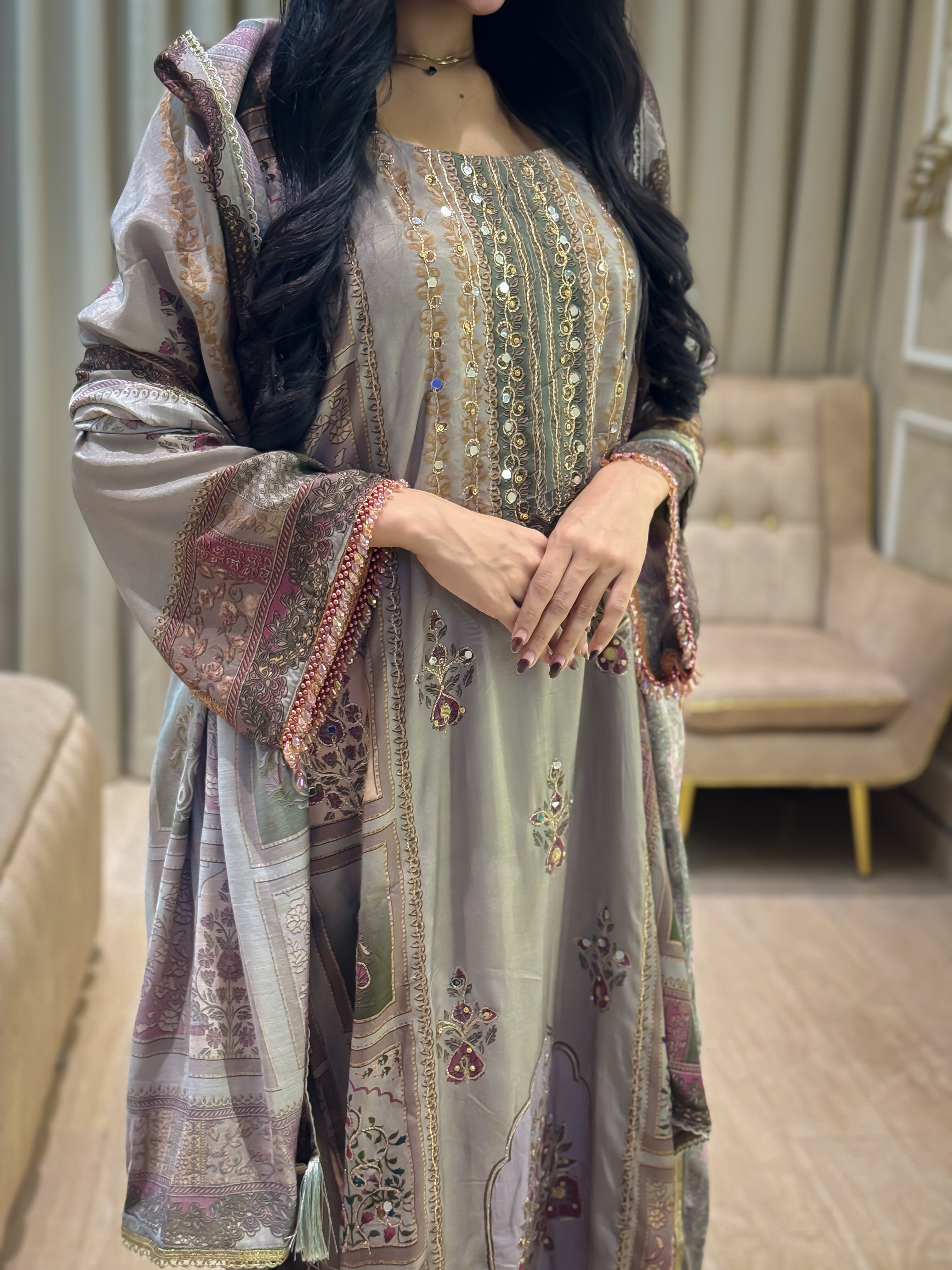 RAHI MUSLIN READYMADE SUIT 4