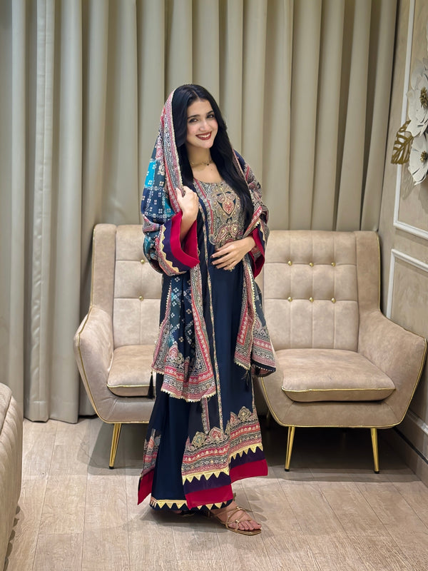 RAHI MUSLIN READYMADE SUIT 1