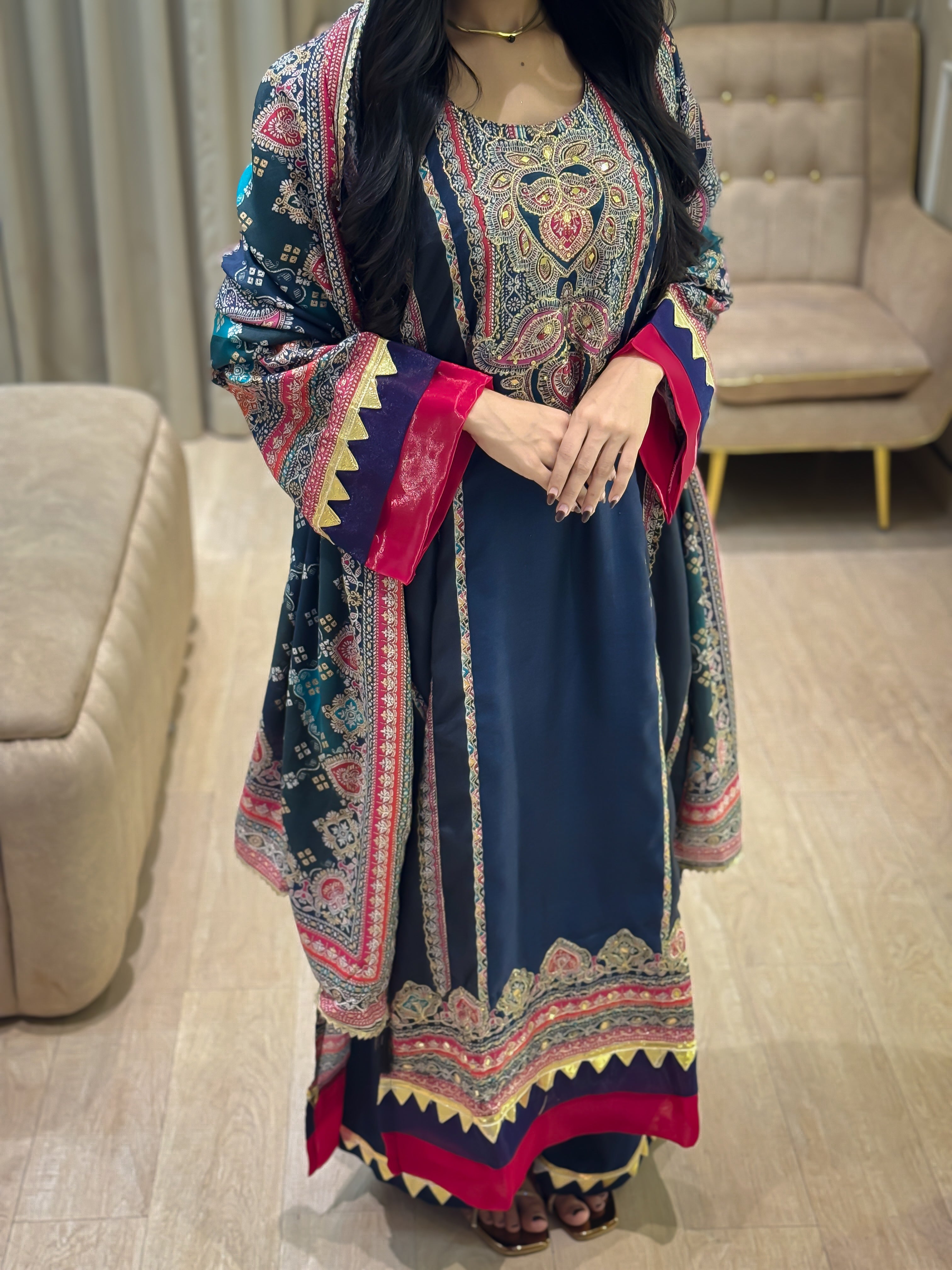 RAHI MUSLIN READYMADE SUIT 1