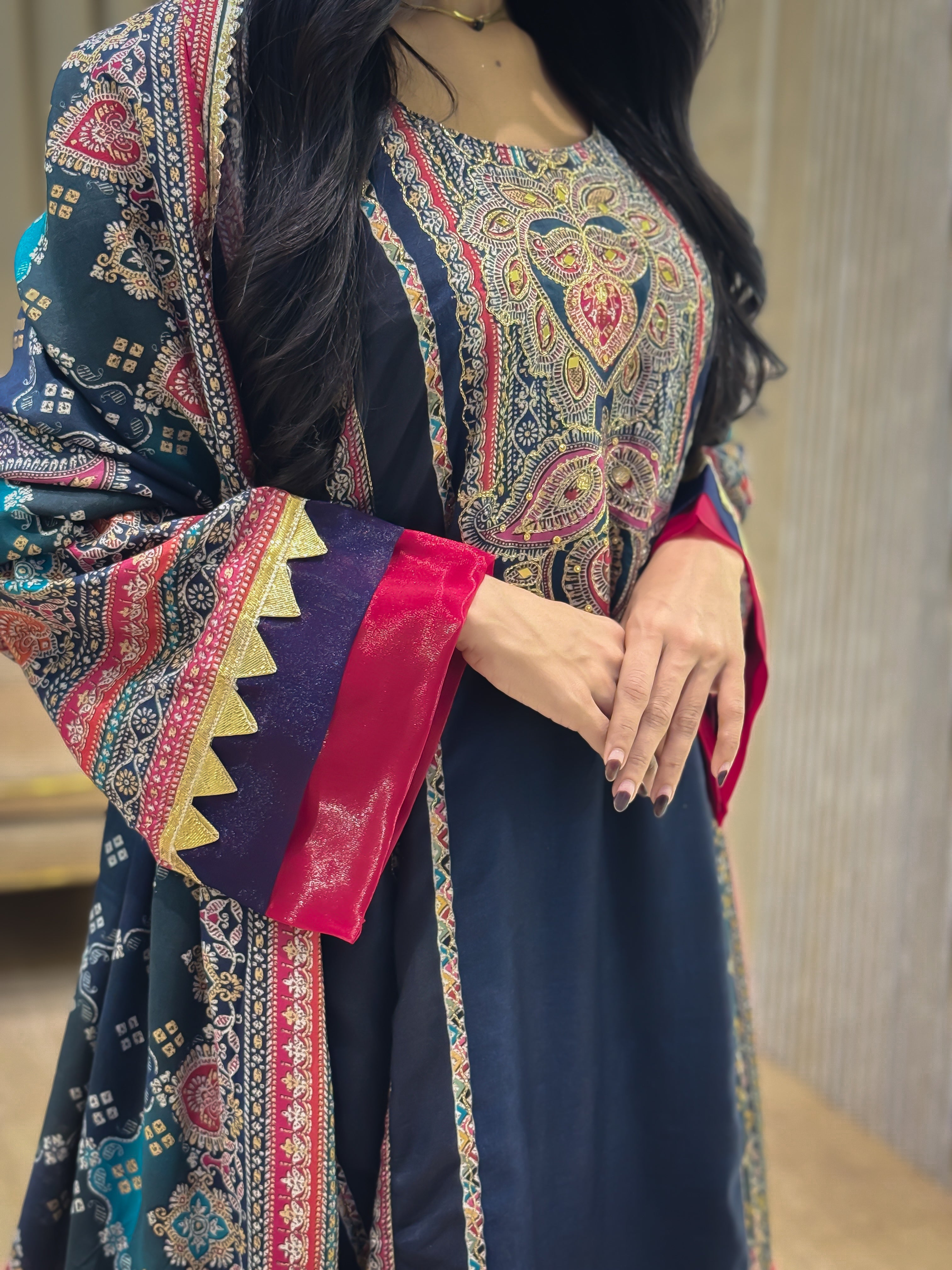 RAHI MUSLIN READYMADE SUIT 1