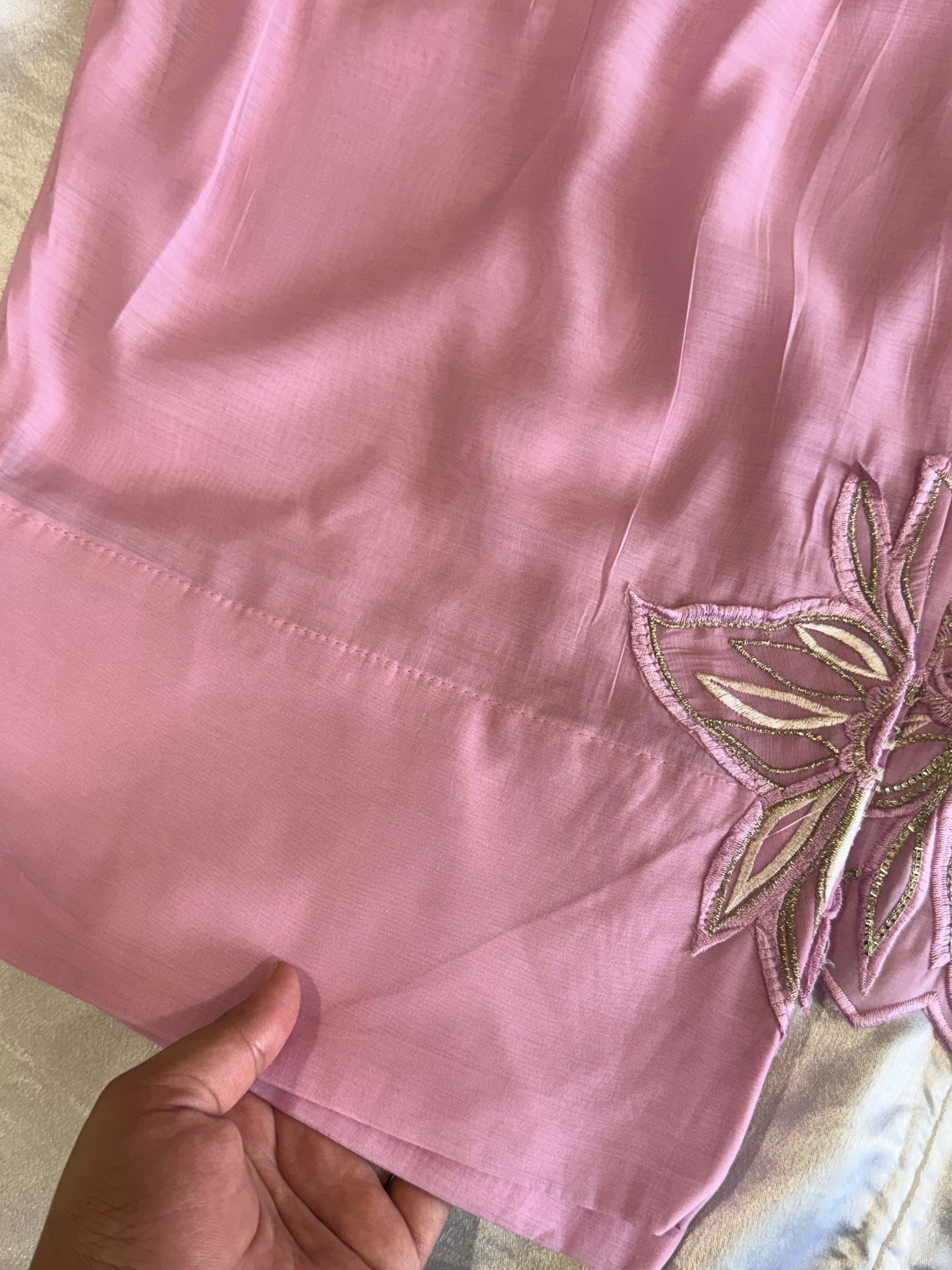 PINK MUSLIN FARSHI SHALWAR SUIT