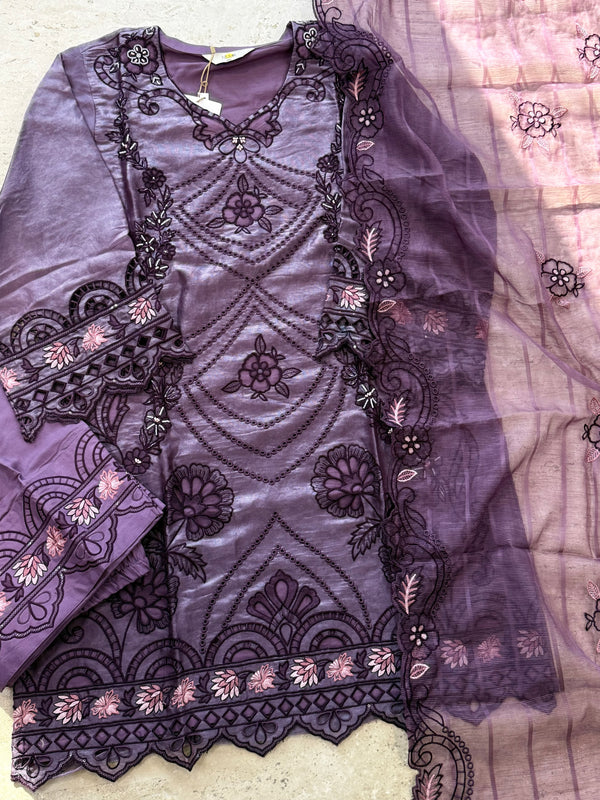 MUSLIN CUTWORK EMBROIDERY READYMADE SUIT