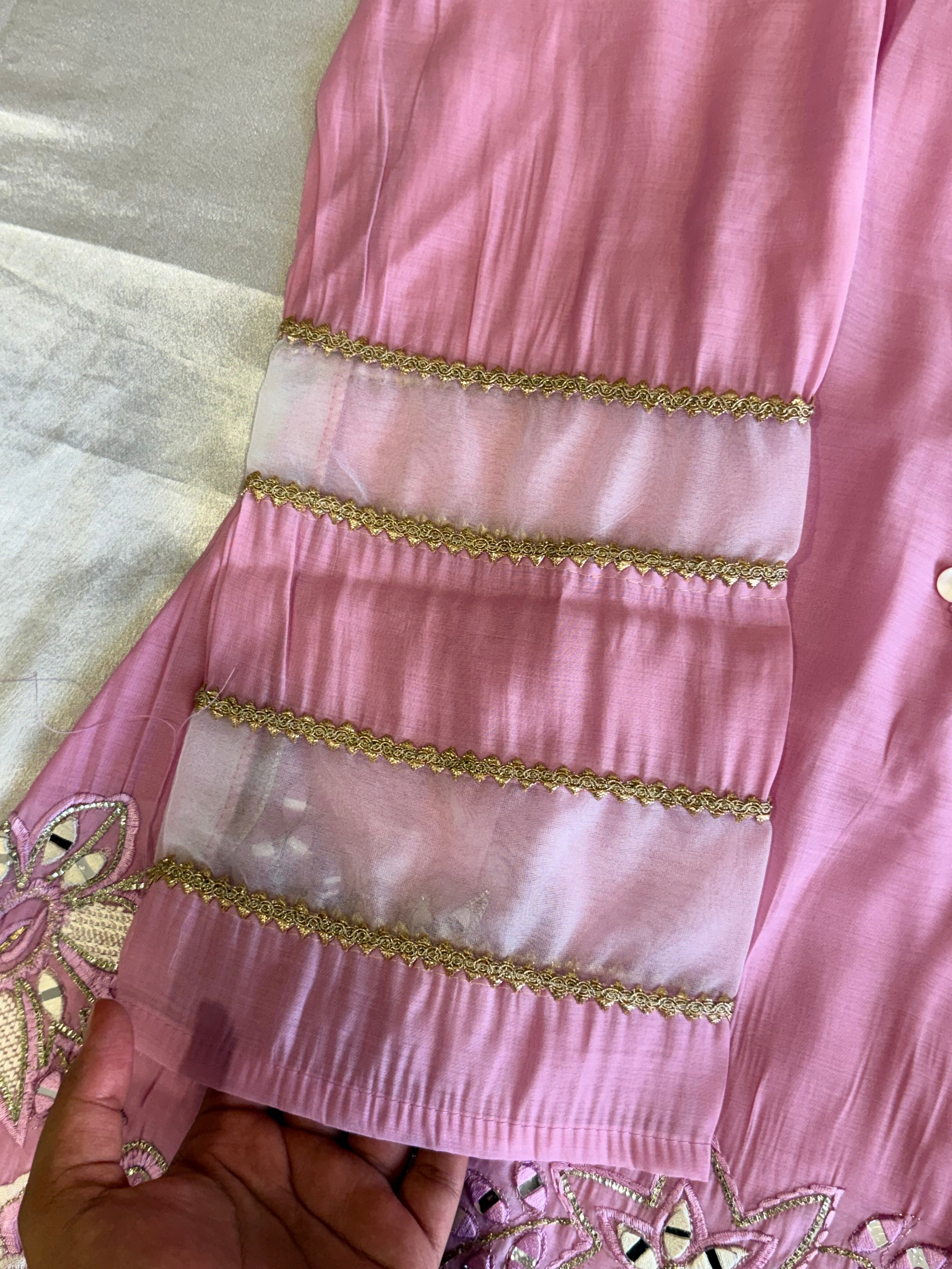 PINK MUSLIN FARSHI SHALWAR SUIT