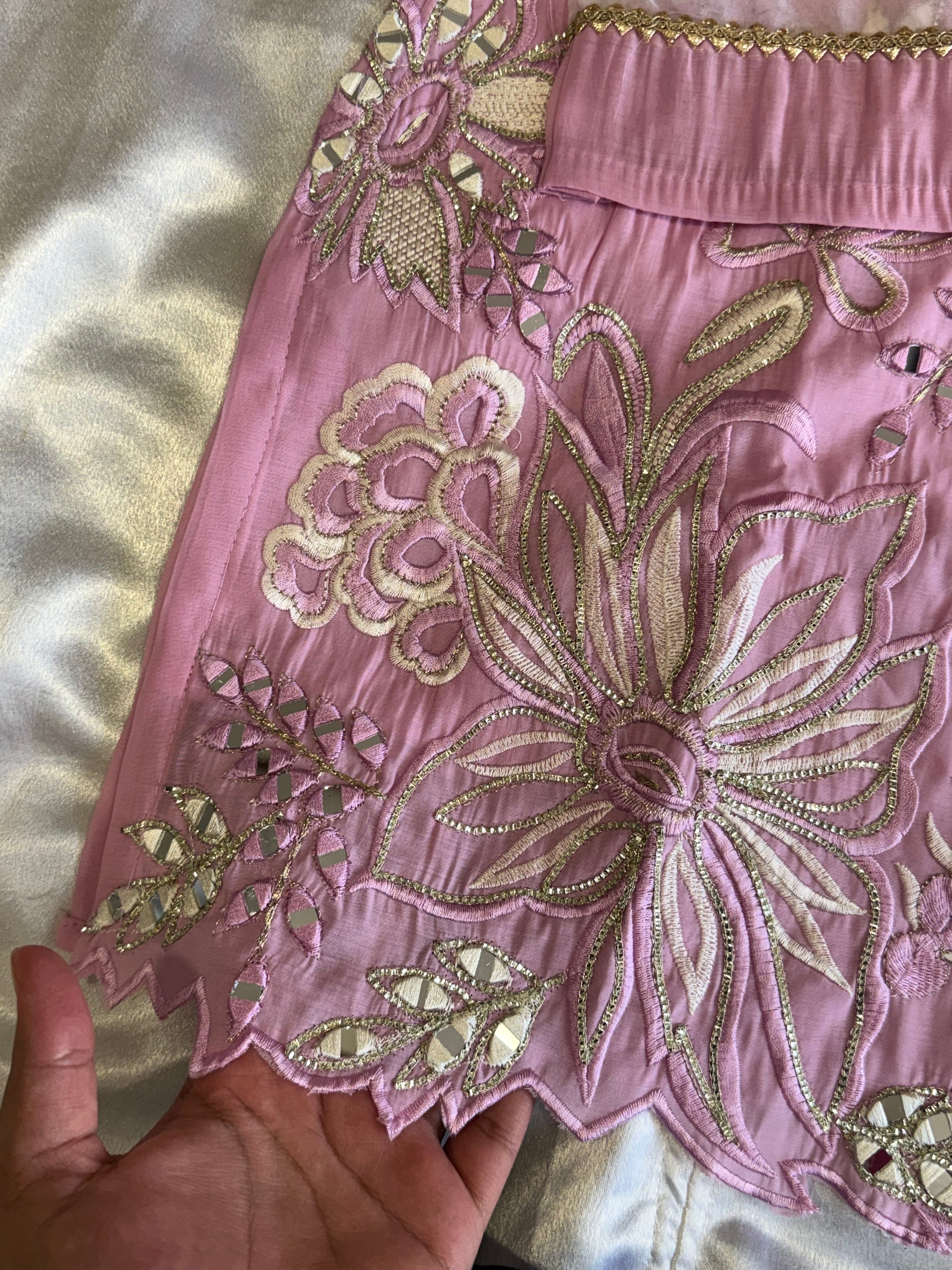 PINK MUSLIN FARSHI SHALWAR SUIT