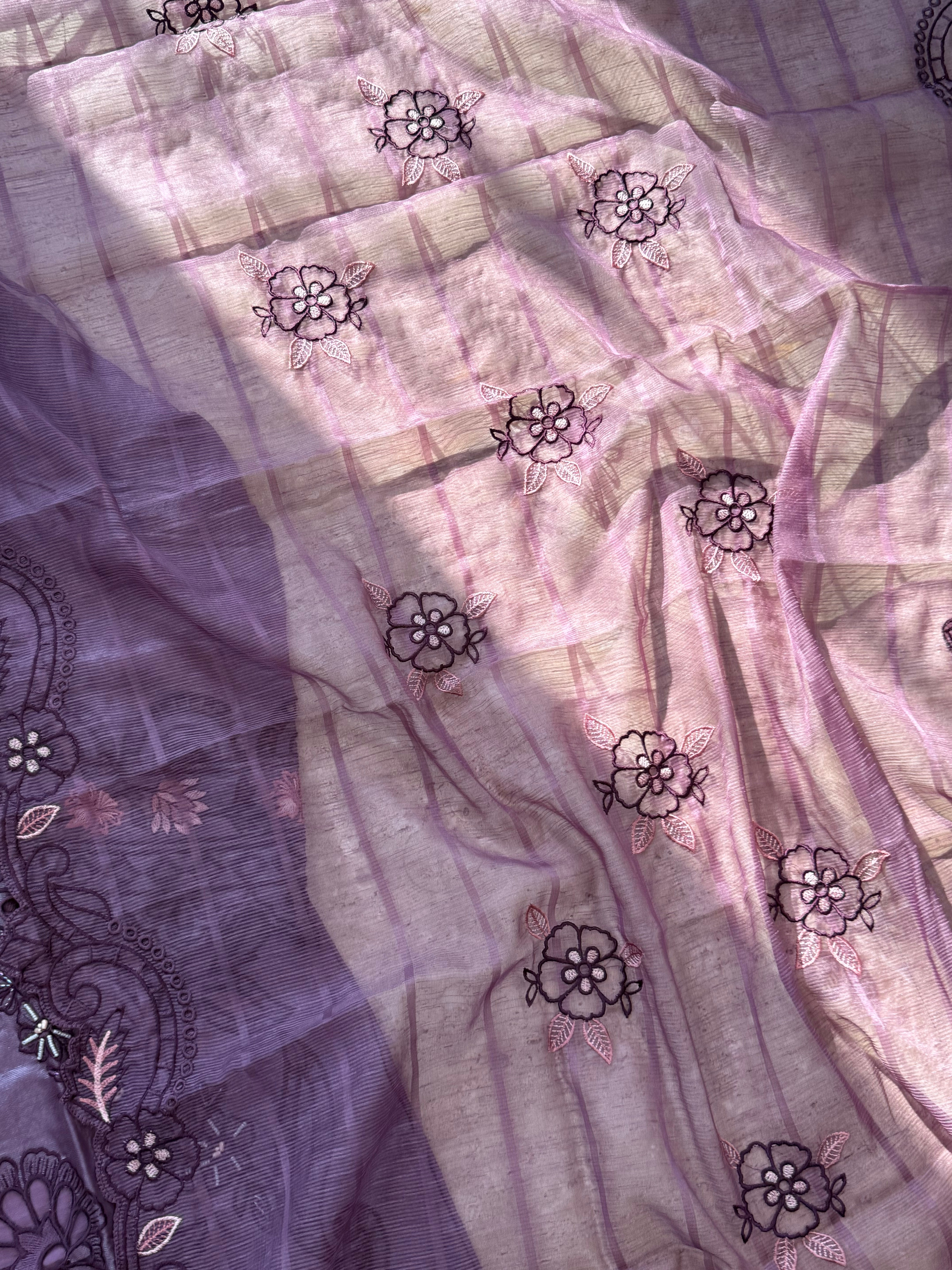 MUSLIN CUTWORK EMBROIDERY READYMADE SUIT Q