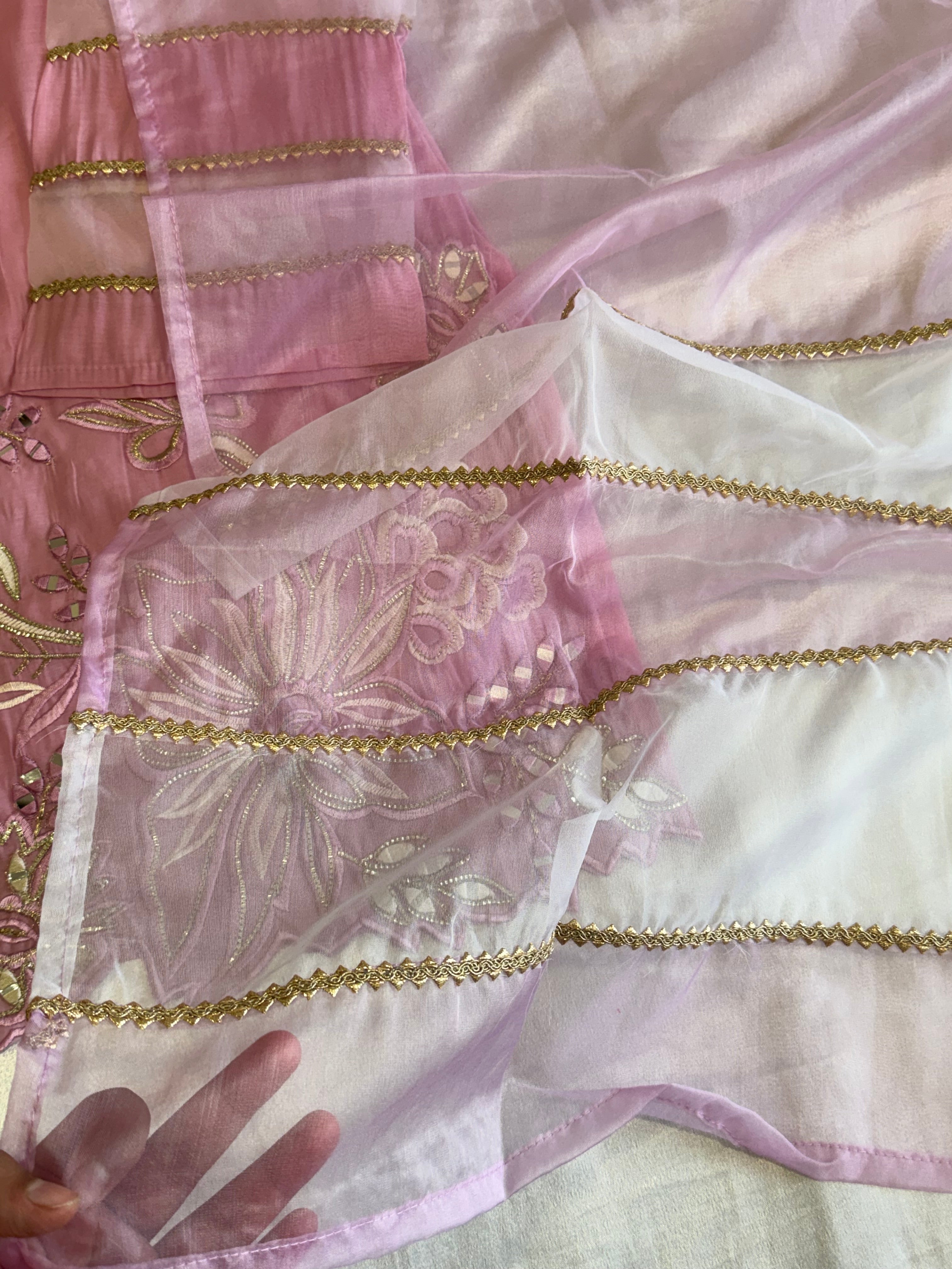 PINK MUSLIN FARSHI SHALWAR SUIT