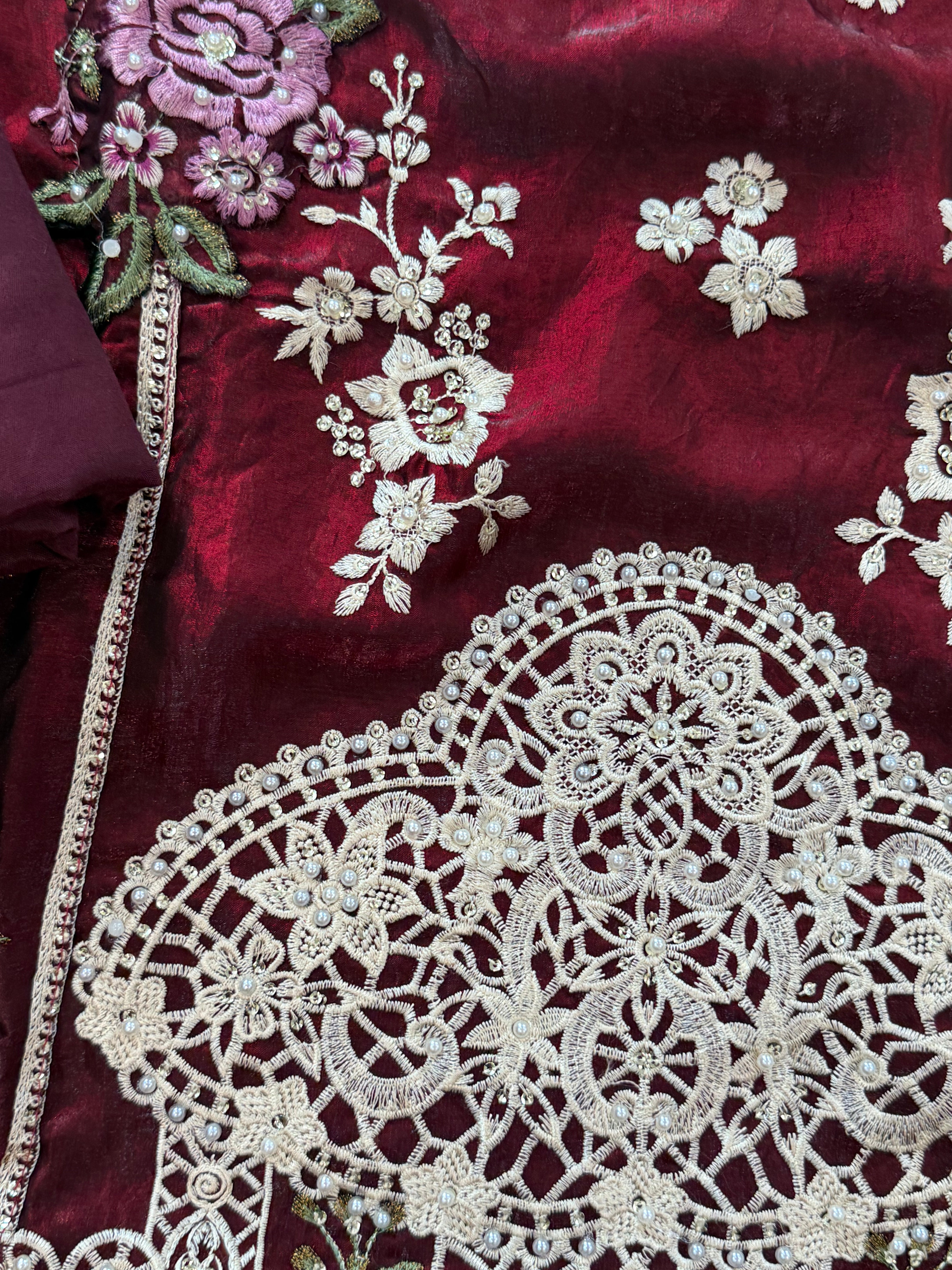 GLASS ORGANZA EMBROIDERY SUIT 4 Q