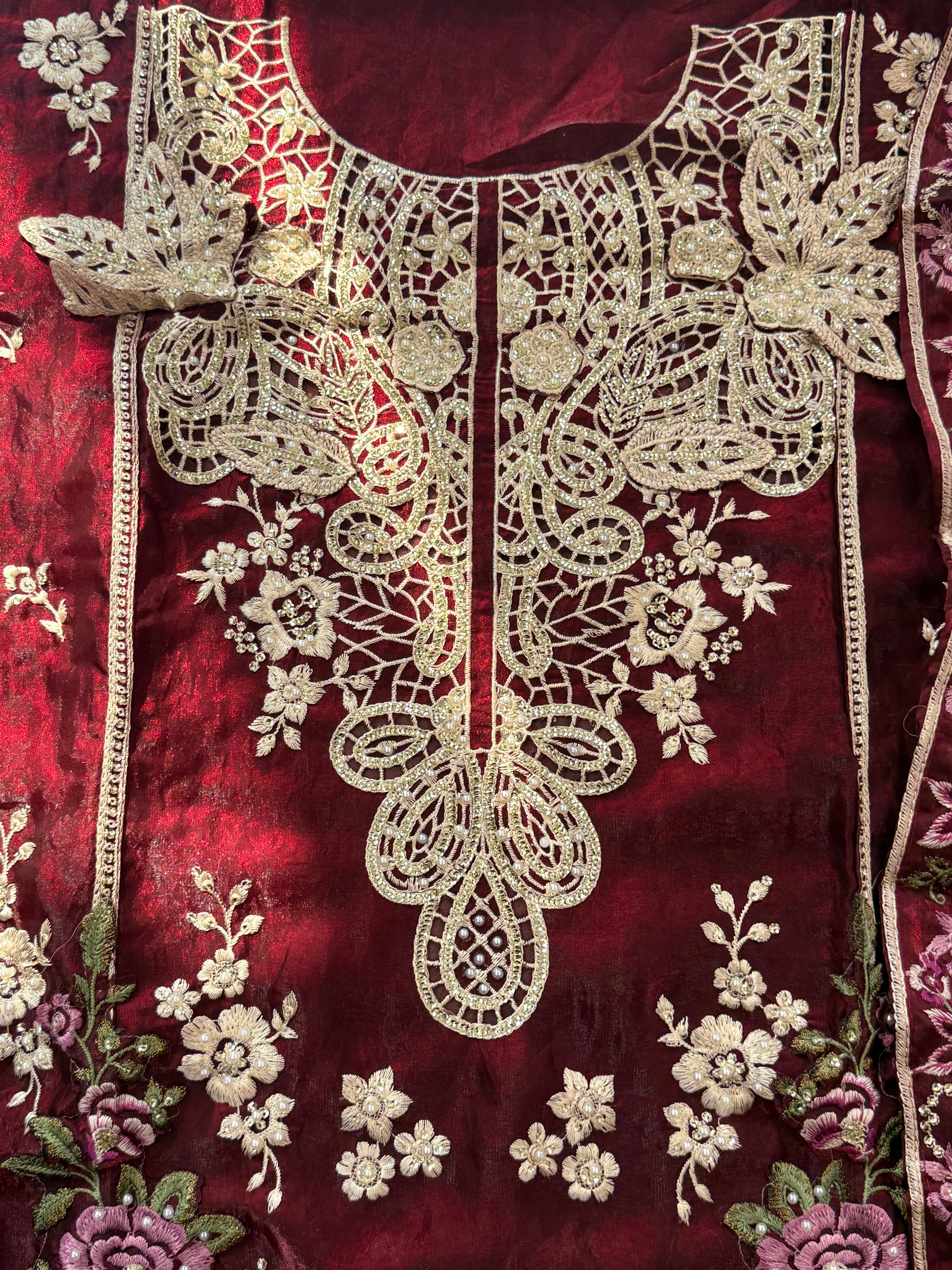 GLASS ORGANZA EMBROIDERY SUIT 4 Q