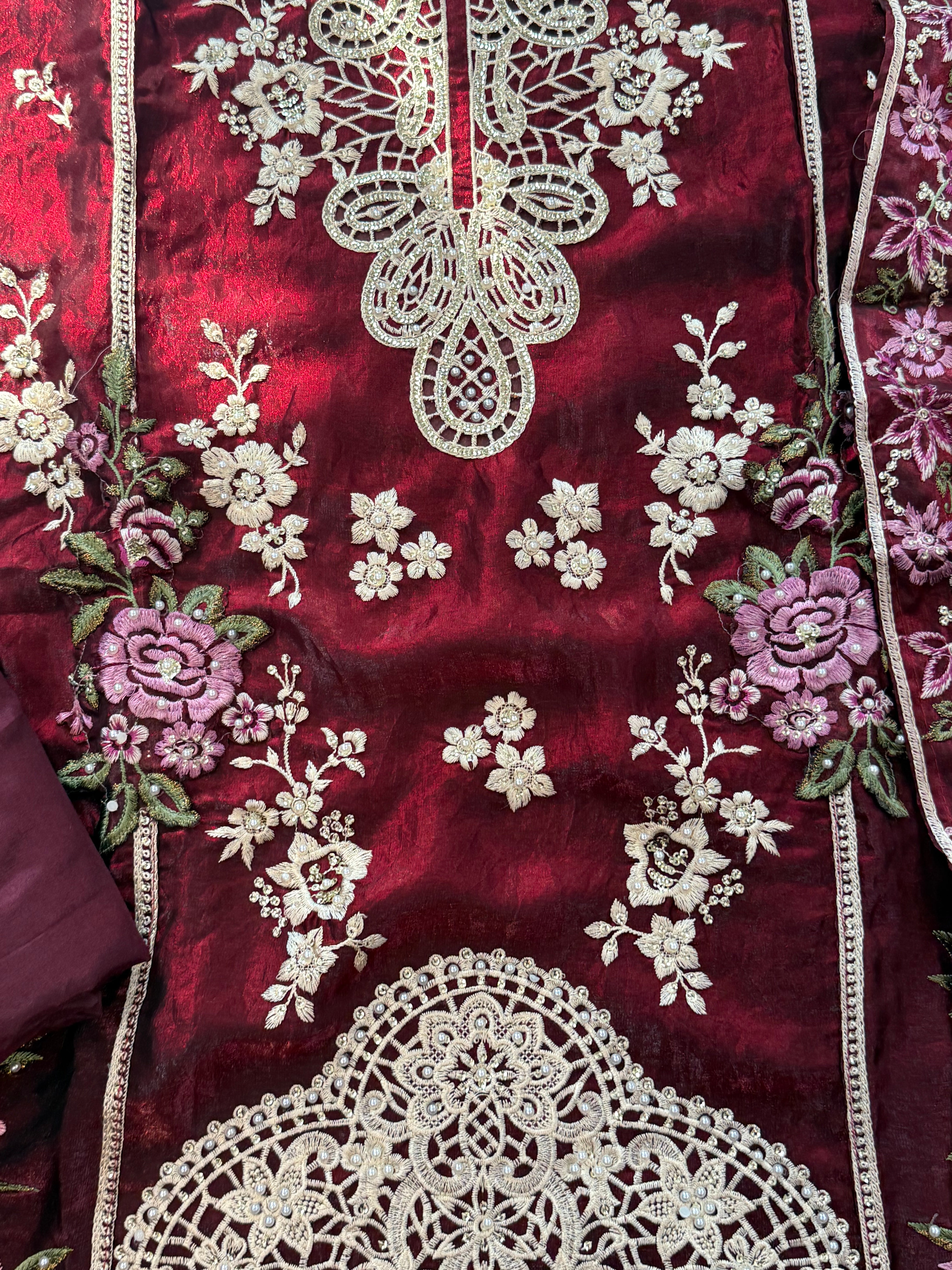 GLASS ORGANZA EMBROIDERY SUIT 4 Q