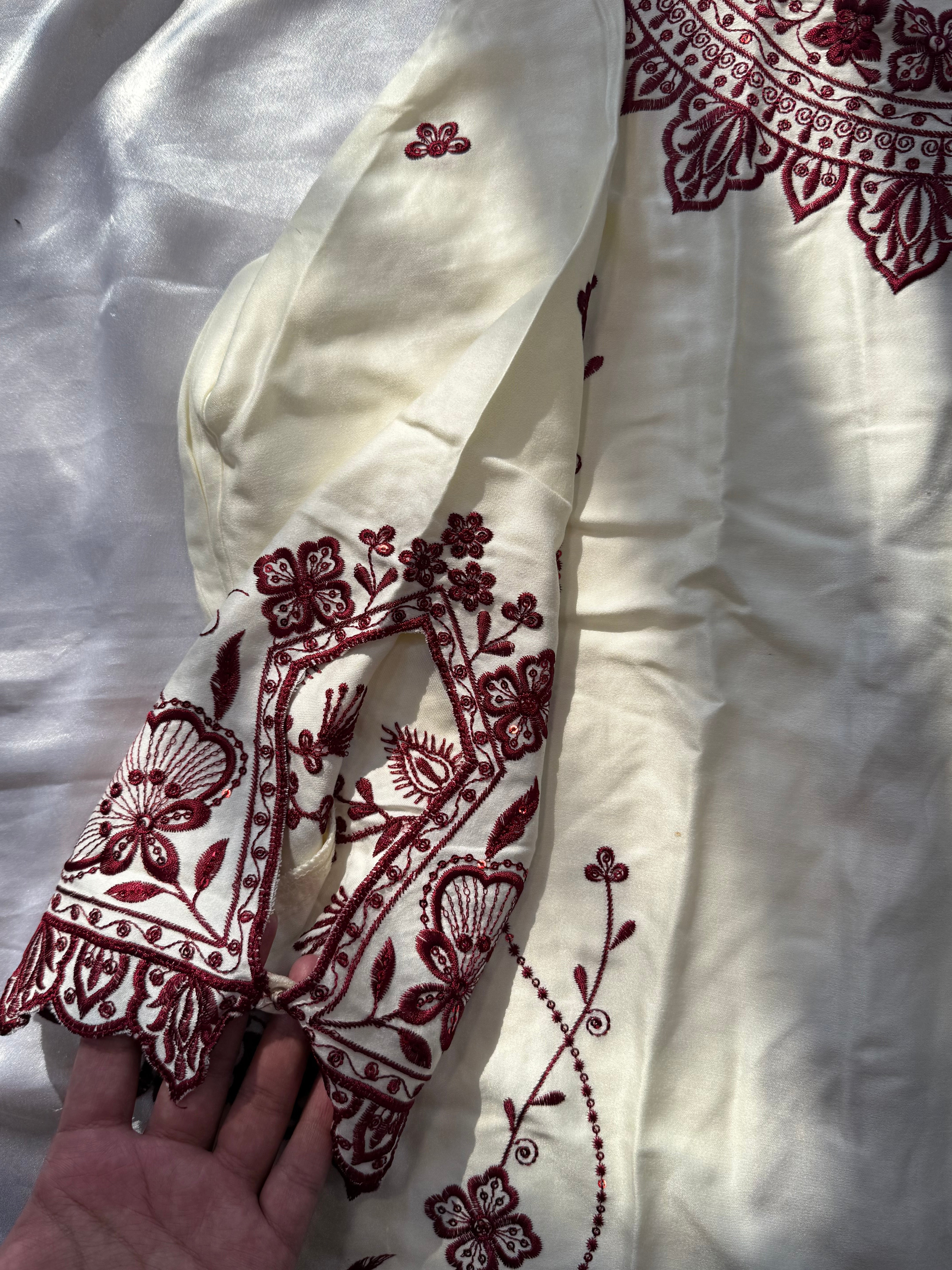 OFF WHITE EMBROIDERY READYMADE SUIT