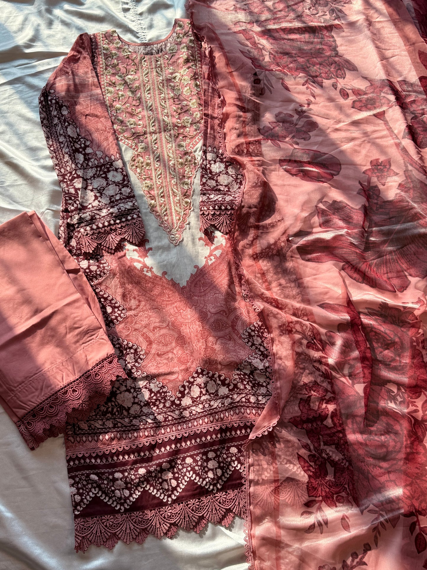 HARSHA PEACH READYMADE SUIT Q