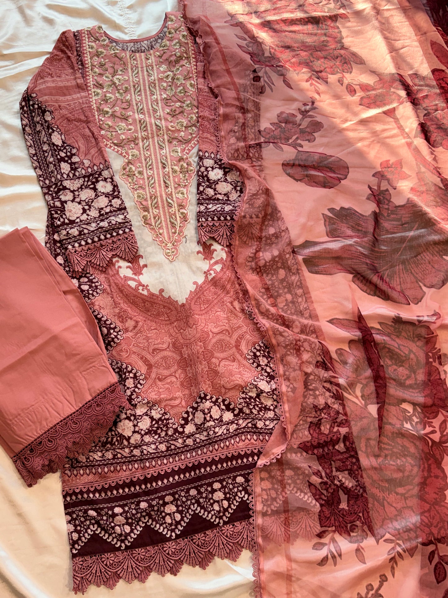 HARSHA PEACH READYMADE SUIT Q