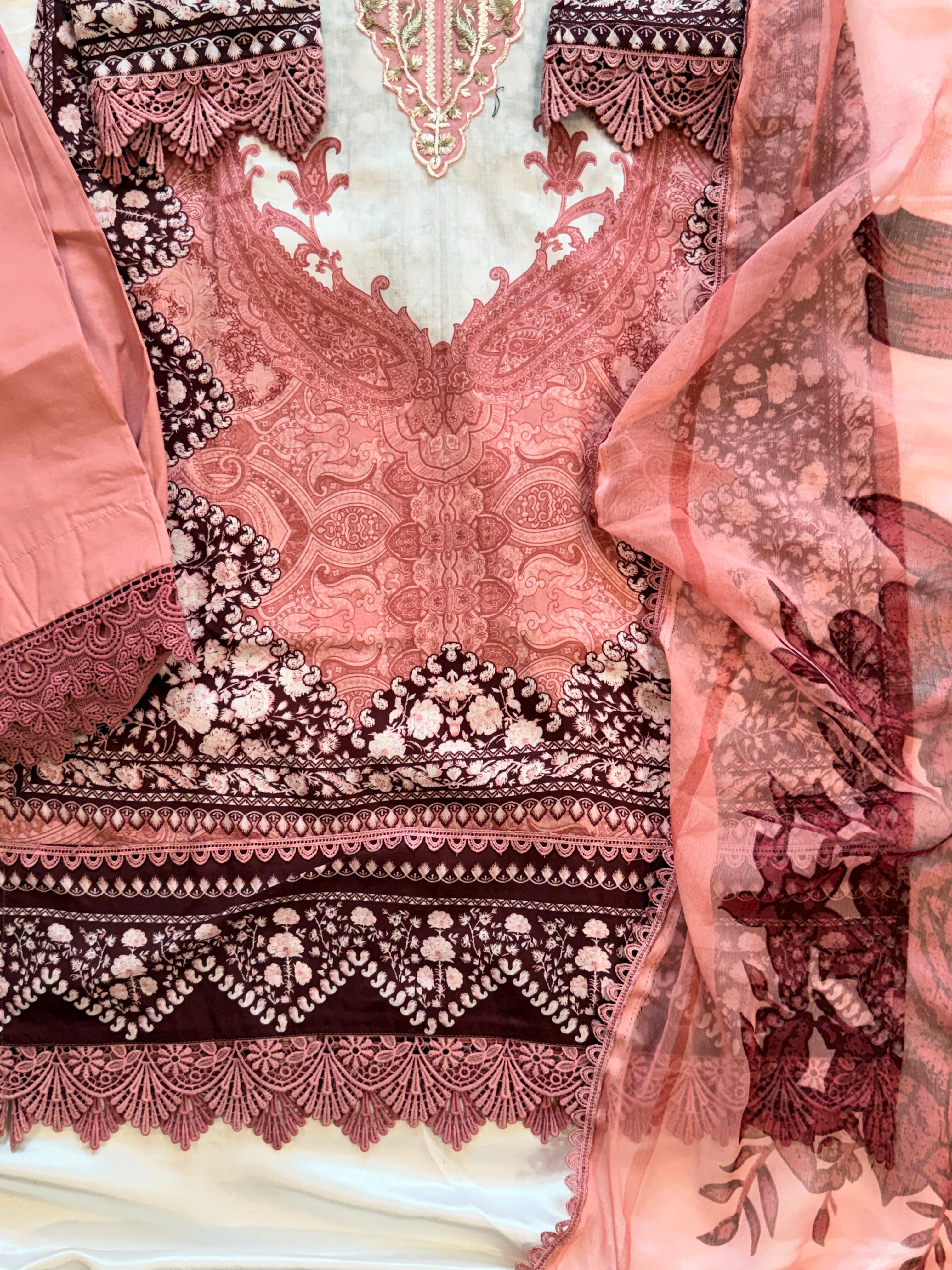 HARSHA PEACH READYMADE SUIT Q