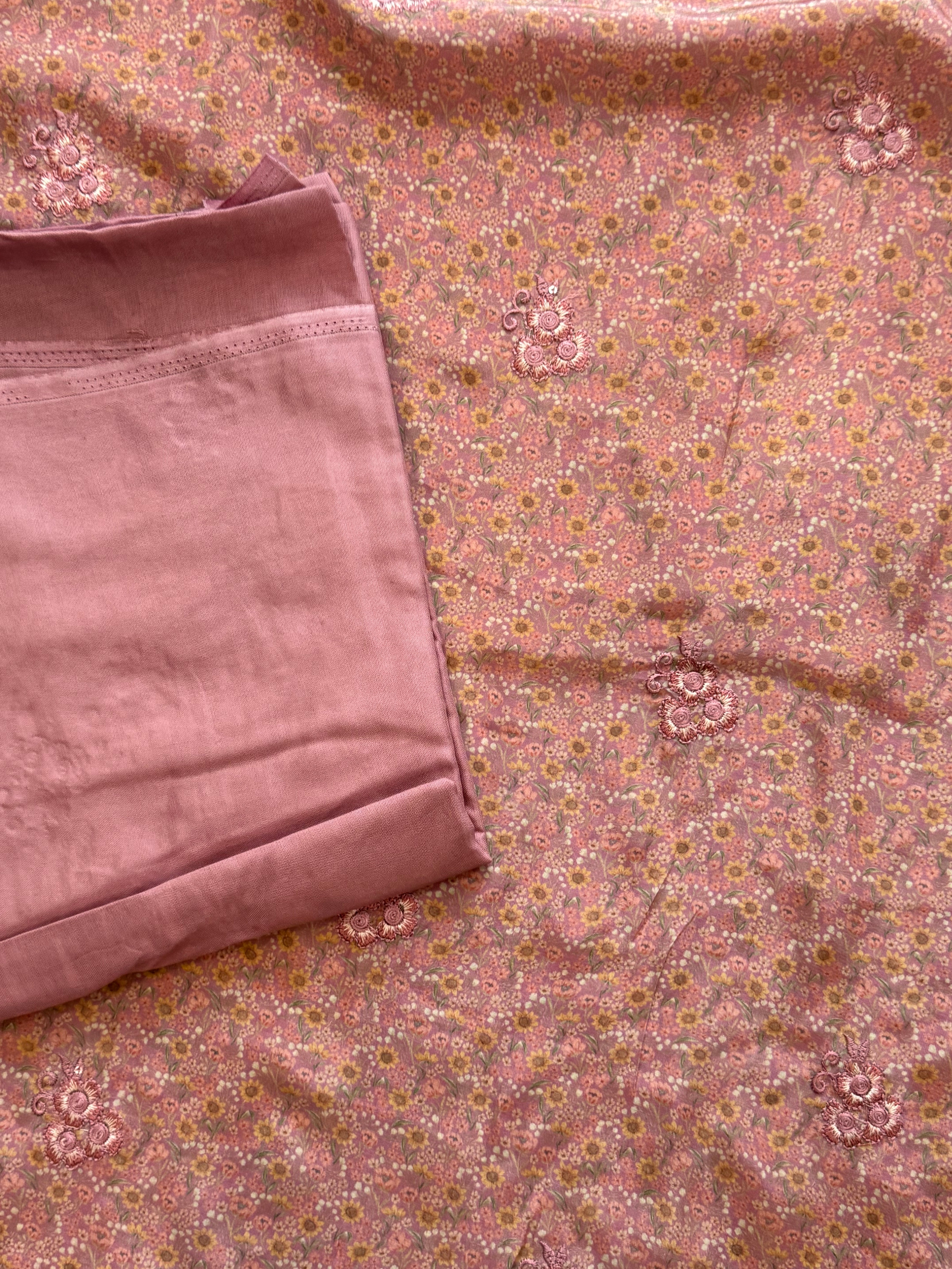 MAKHMAL PURE CREPE EMBROIDERY SUIT