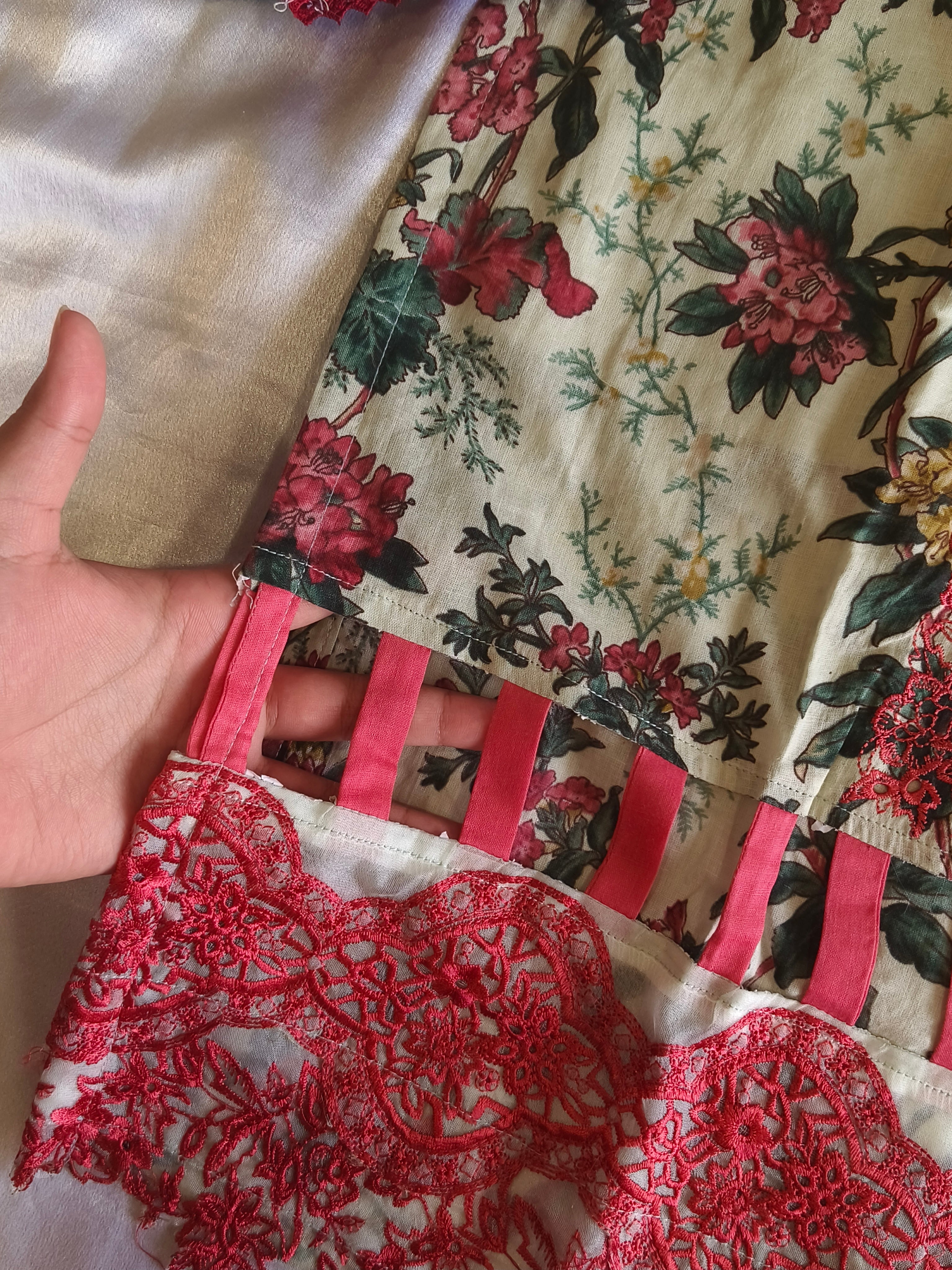 HARSHA COTTON PATCH SUIT ELAAF