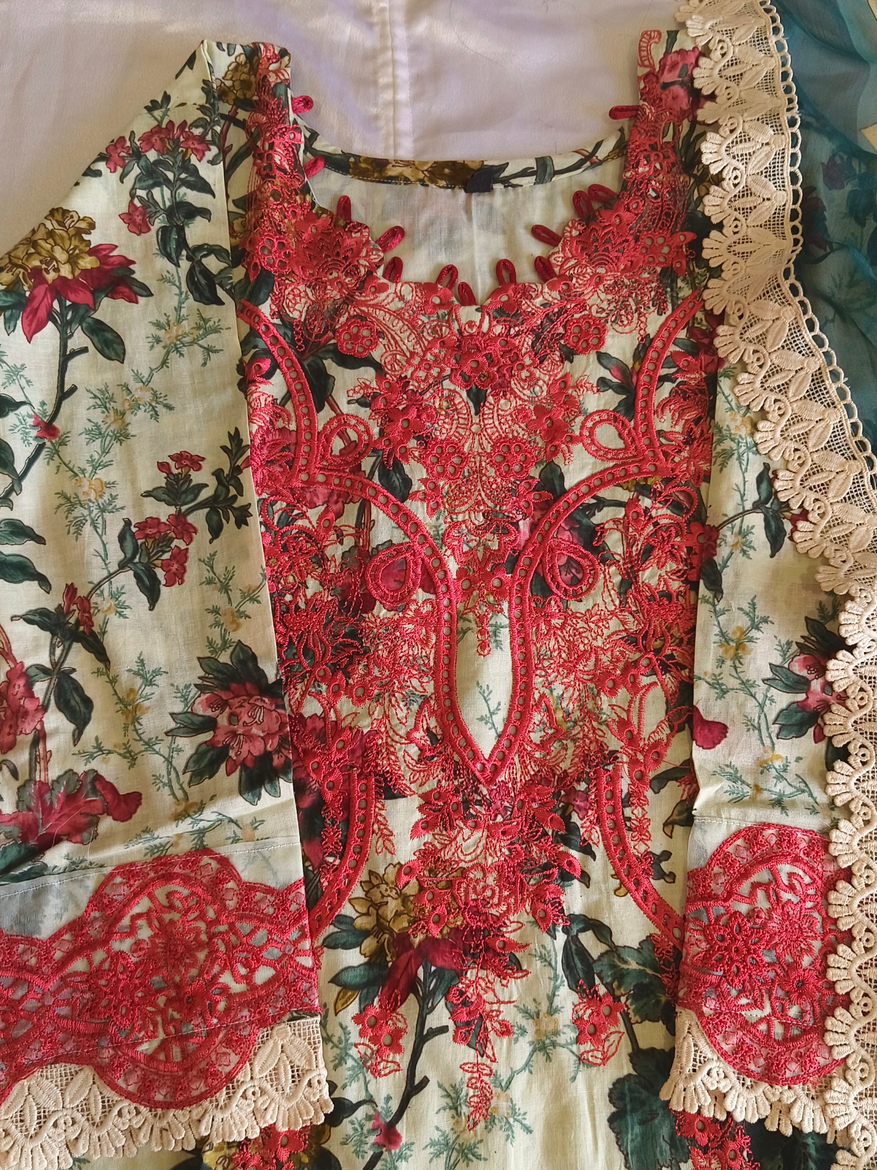 HARSHA COTTON PATCH SUIT ELAAF