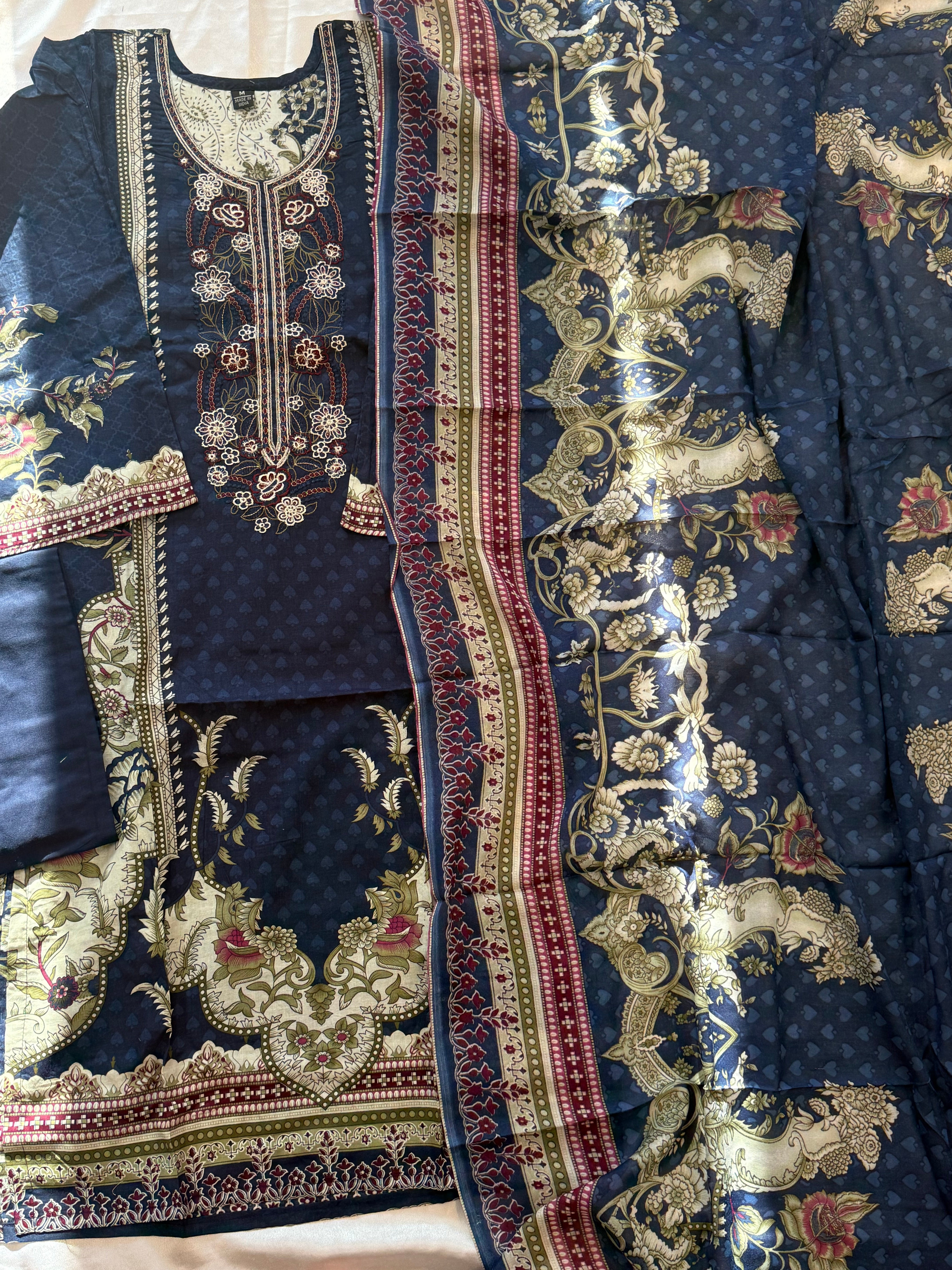 MIRAL BLUE COTTON READYMADE SUIT 2 Q