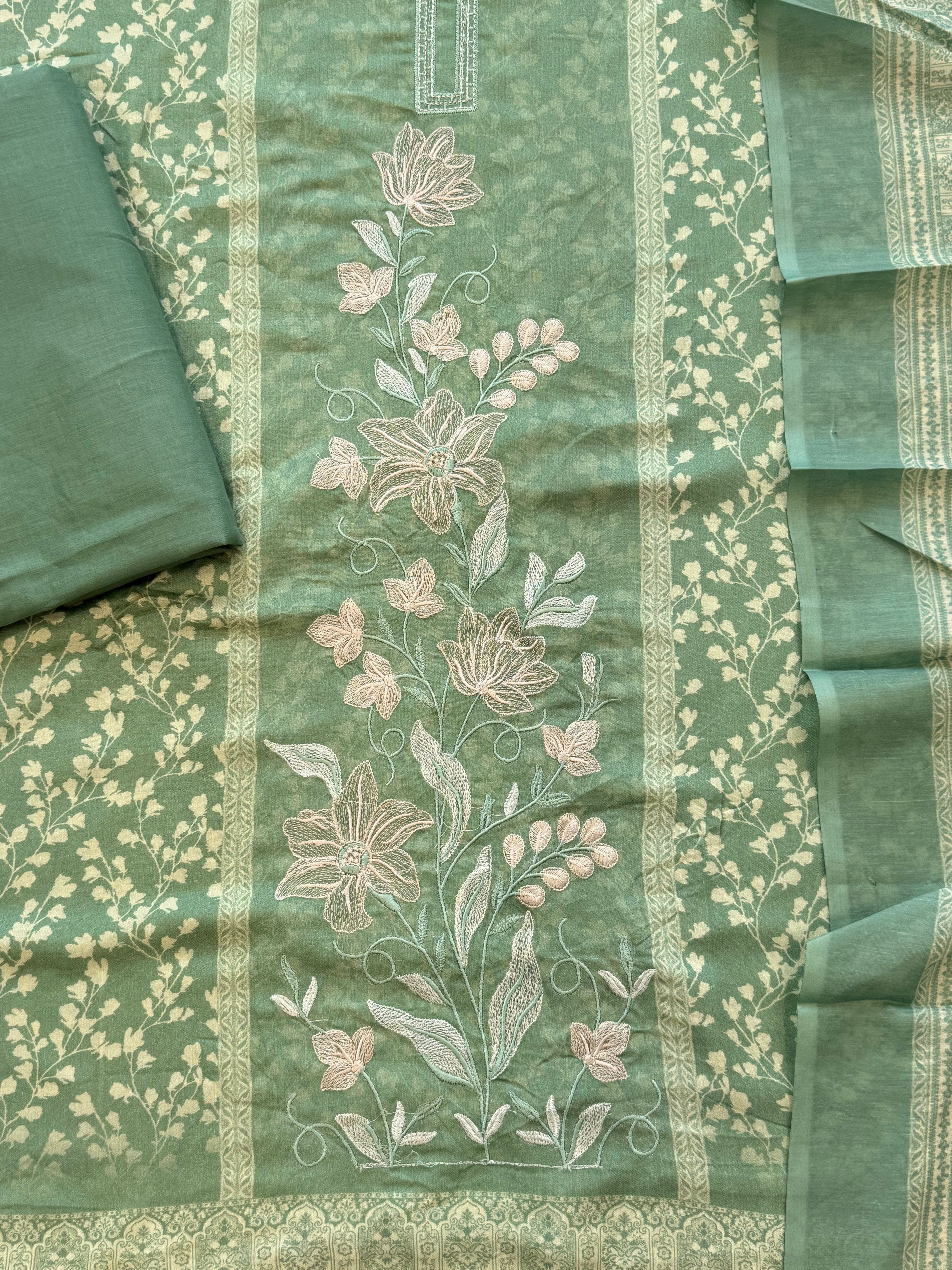 CASHMERE COTTON  EMBROIDERY SUIT 1 Q