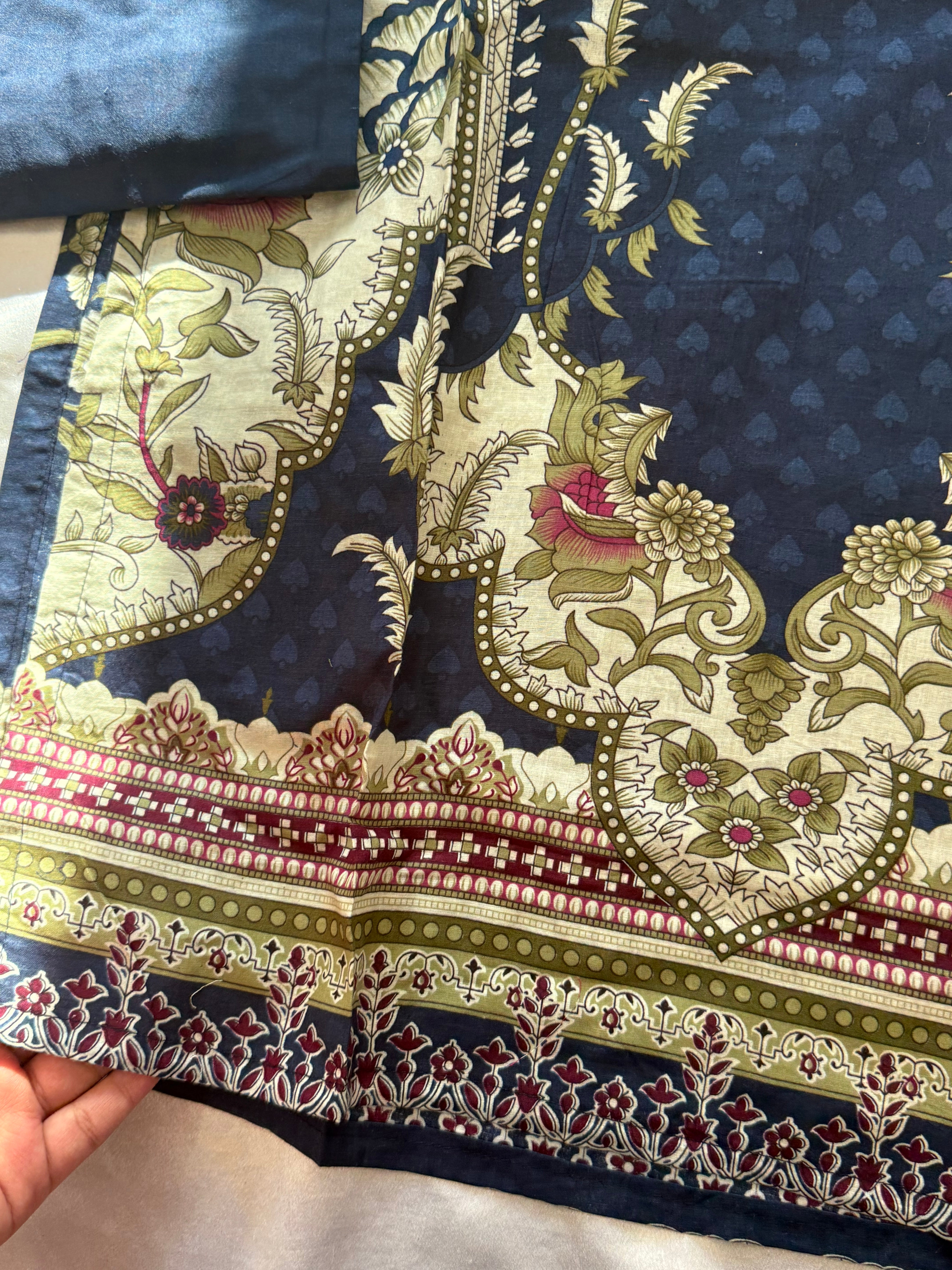 MIRAL BLUE COTTON READYMADE SUIT 2 Q