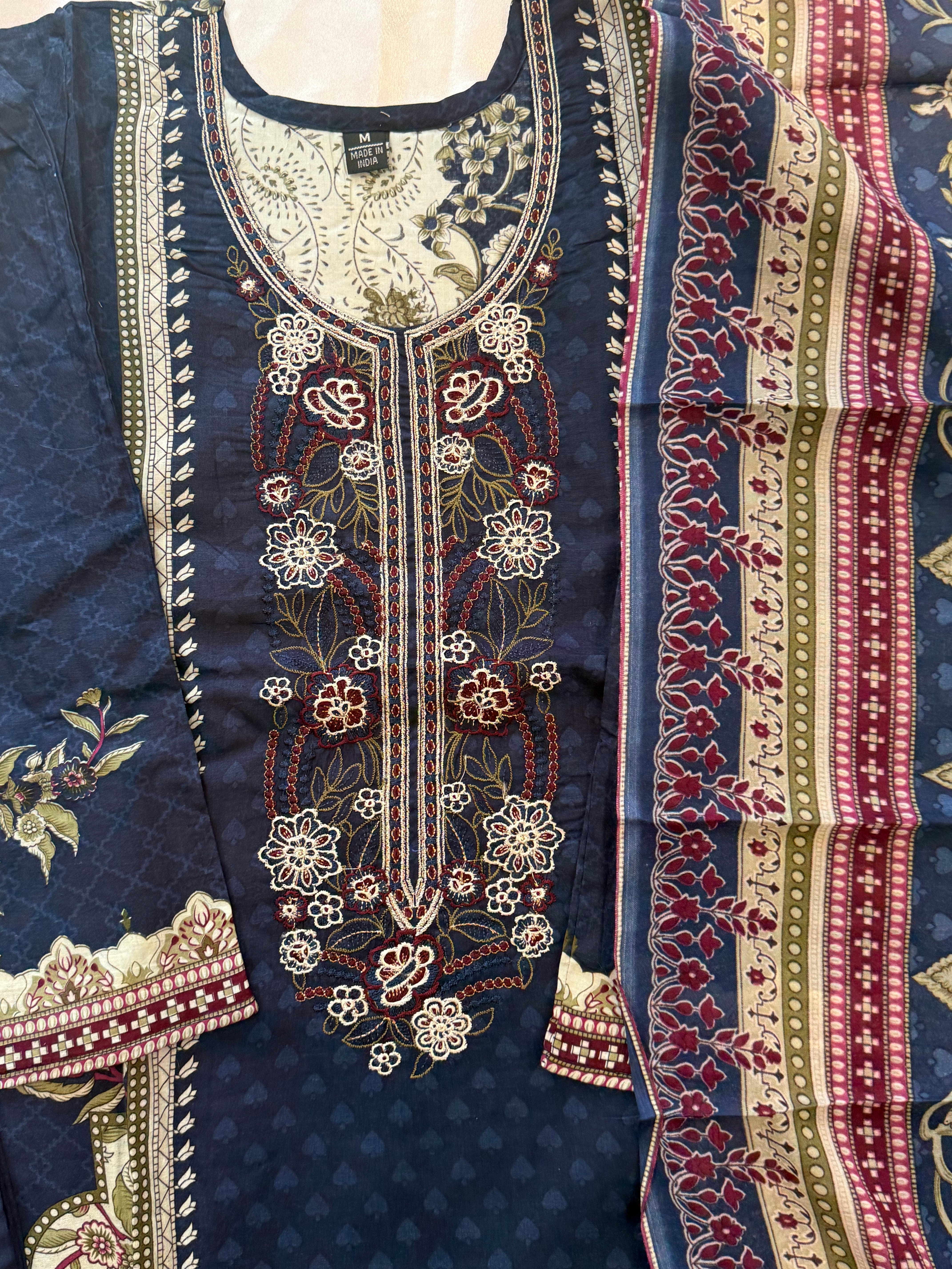 MIRAL BLUE COTTON READYMADE SUIT 2 Q