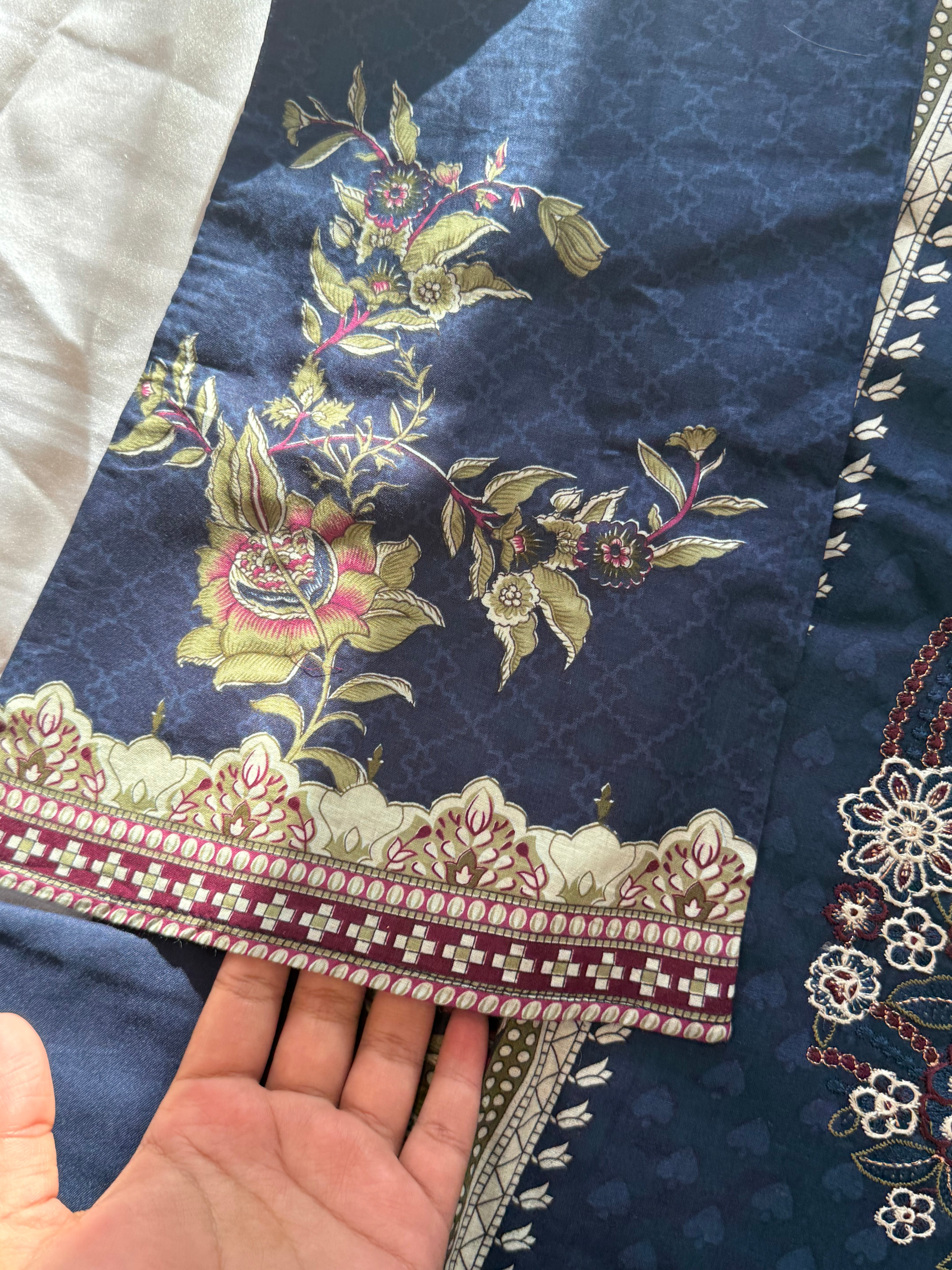 MIRAL BLUE COTTON READYMADE SUIT 2 Q