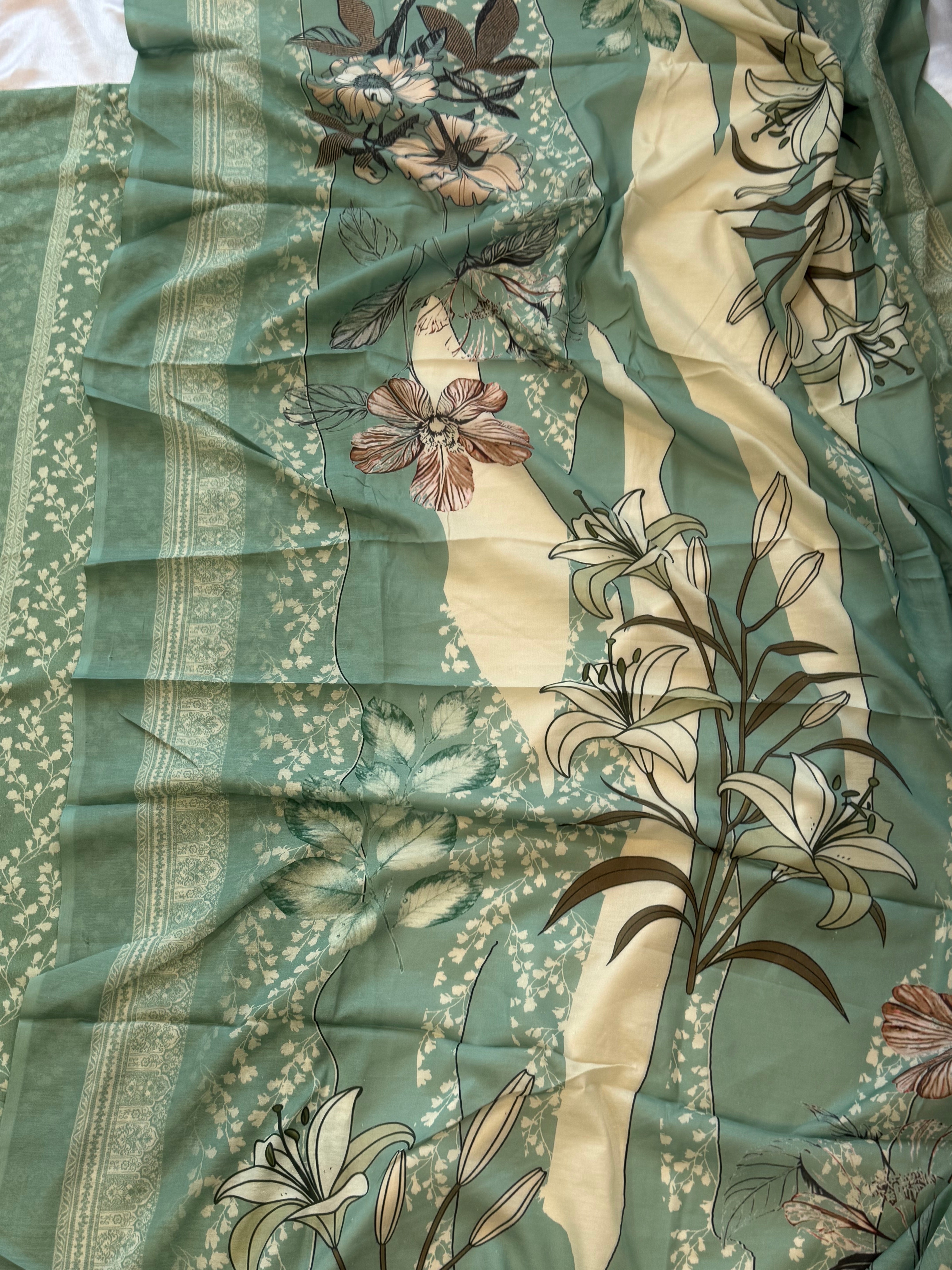 CASHMERE COTTON  EMBROIDERY SUIT 1 Q