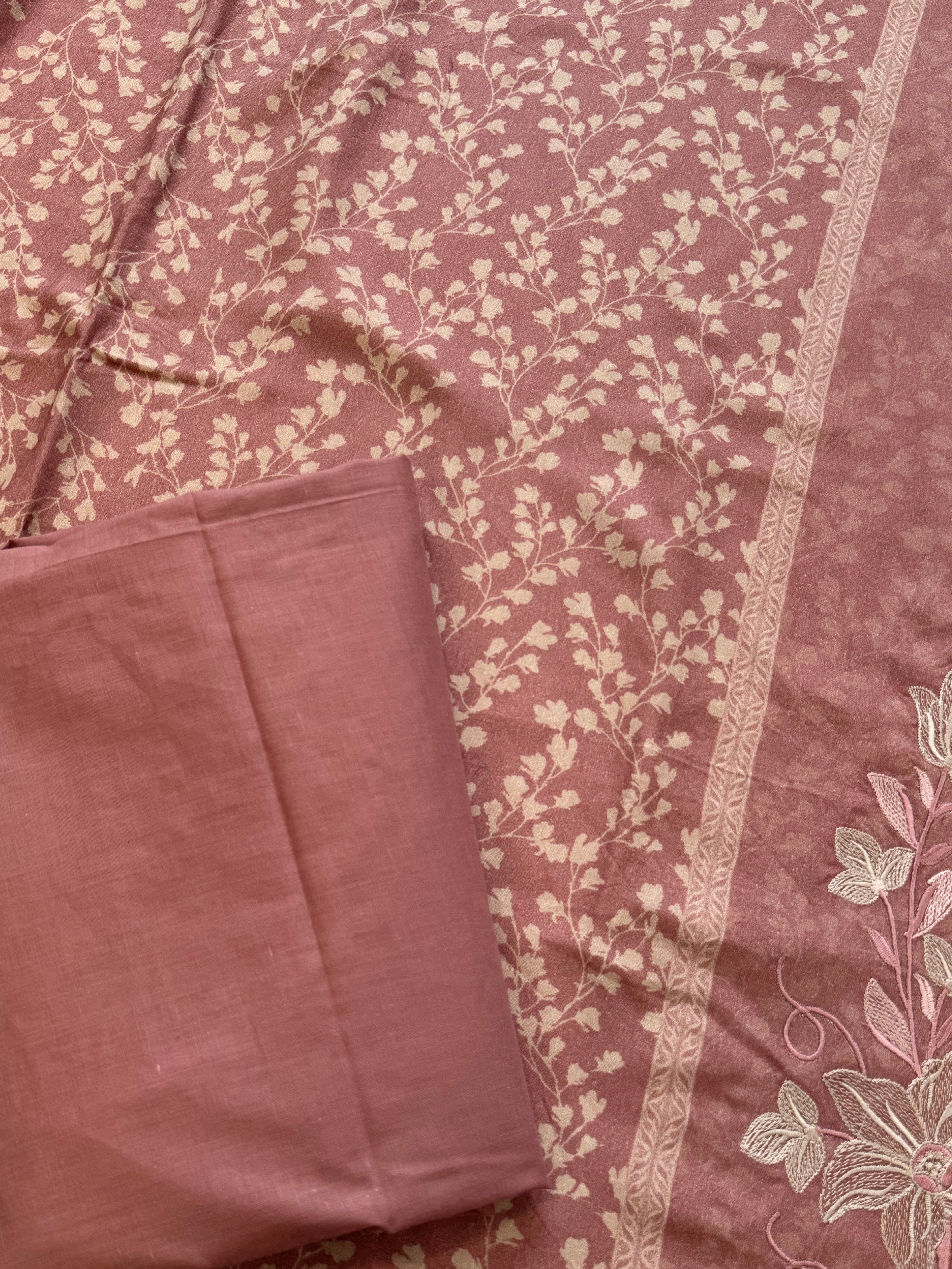 CASHMERE COTTON  EMBROIDERY SUIT 4 Q