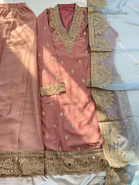 CHIFFON READYMADE EMBROIDERY SUIT 1