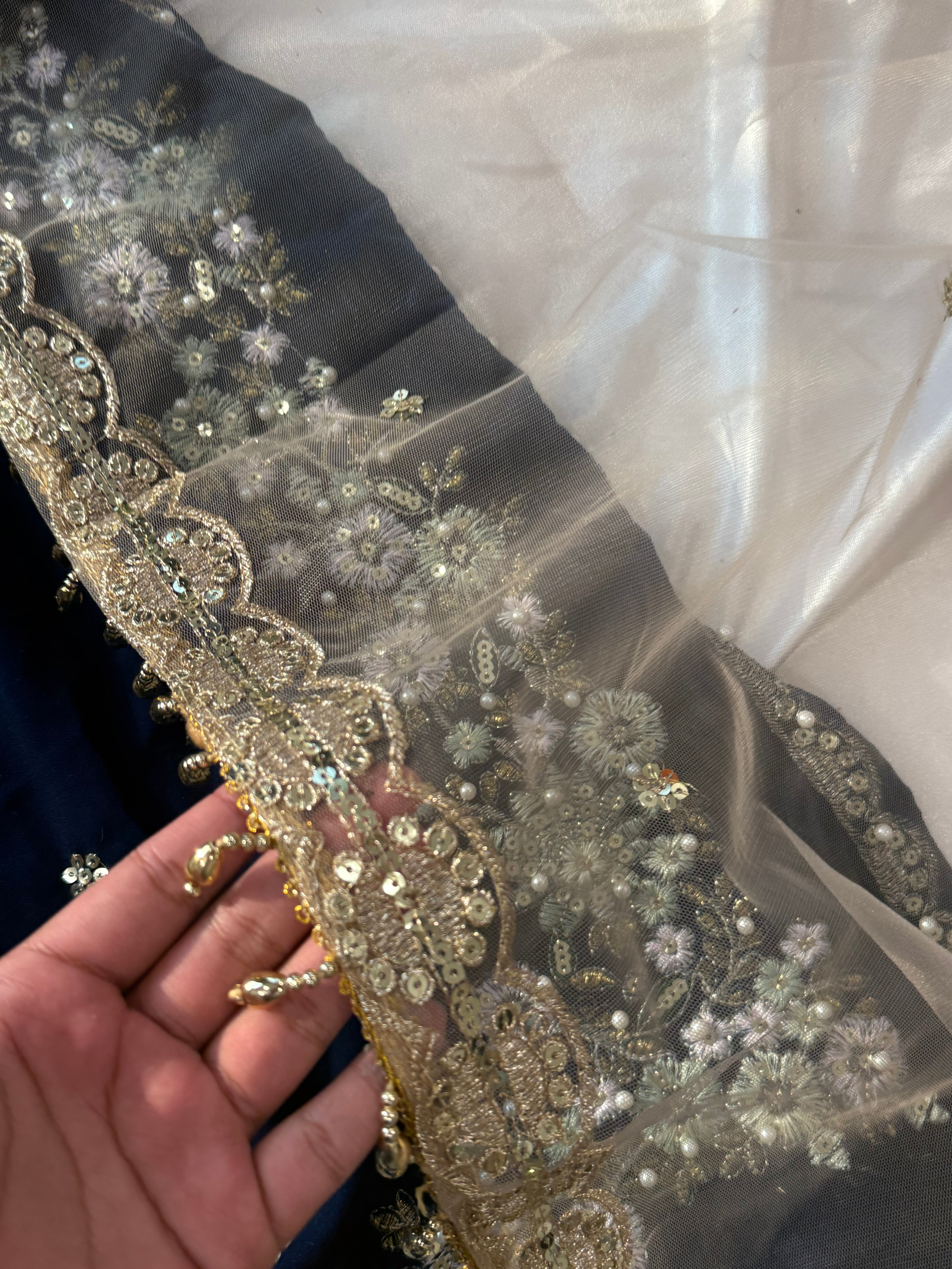 JIMMY CHOO BLUE VELVET READYMADE SUIT 3 Q