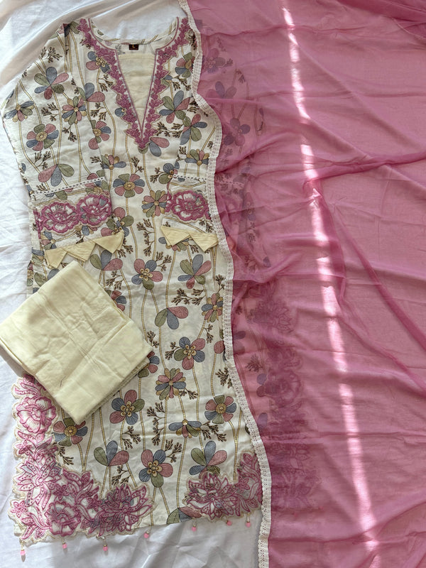 PURE LAWN CUTWORK READYMADE SUIT 5001 Q