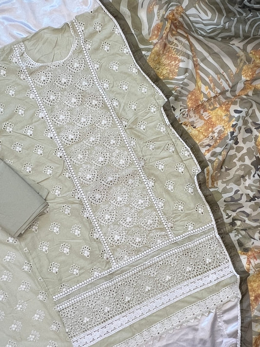PURE COTTON EMBROIDERY SUIT 1862