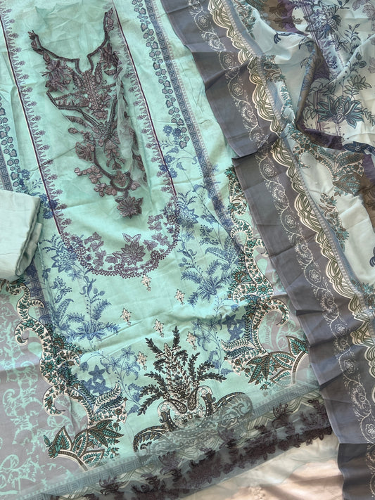JADE COTTON EMBROIDERY PATCH SUIT 8