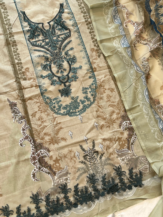 JADE COTTON EMBROIDERY PATCH SUIT 6