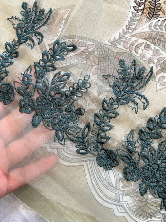 JADE COTTON EMBROIDERY PATCH SUIT 6