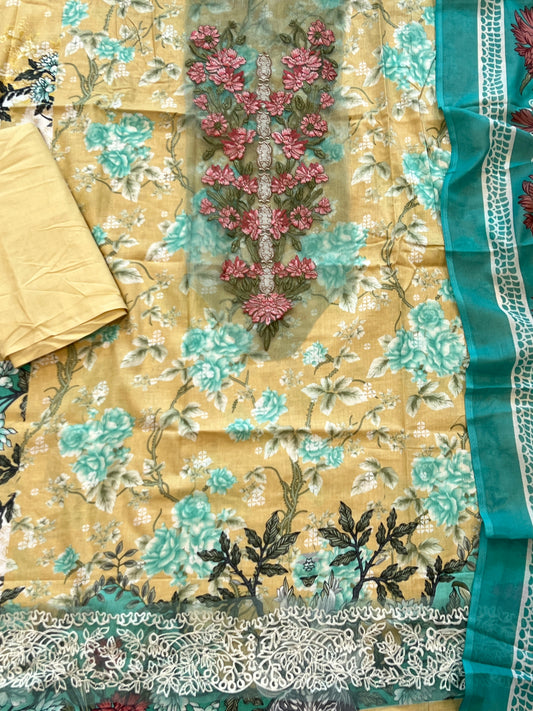 JADE COTTON EMBROIDERY PATCH SUIT 5