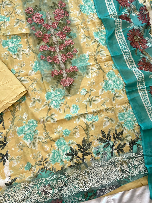 JADE COTTON EMBROIDERY PATCH SUIT 5