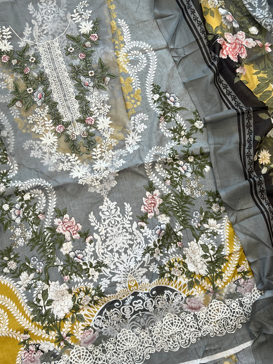 JADE COTTON EMBROIDERY PATCH SUIT 4