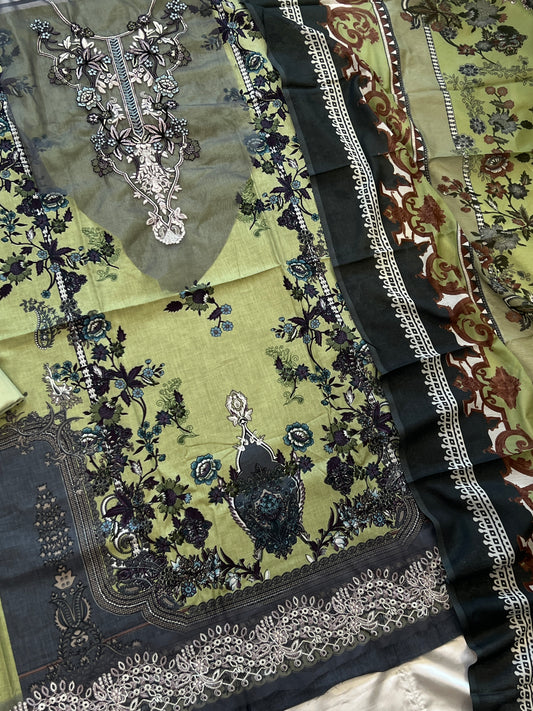 JADE COTTON EMBROIDERY PATCH SUIT 3