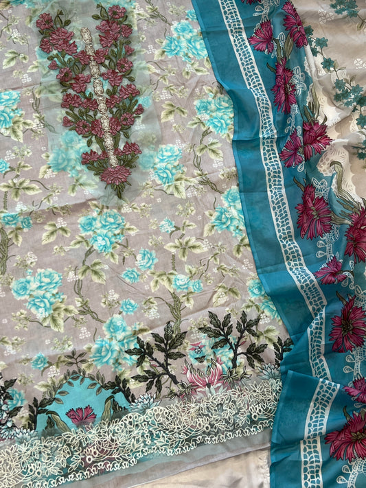 JADE COTTON EMBROIDERY PATCH SUIT 2