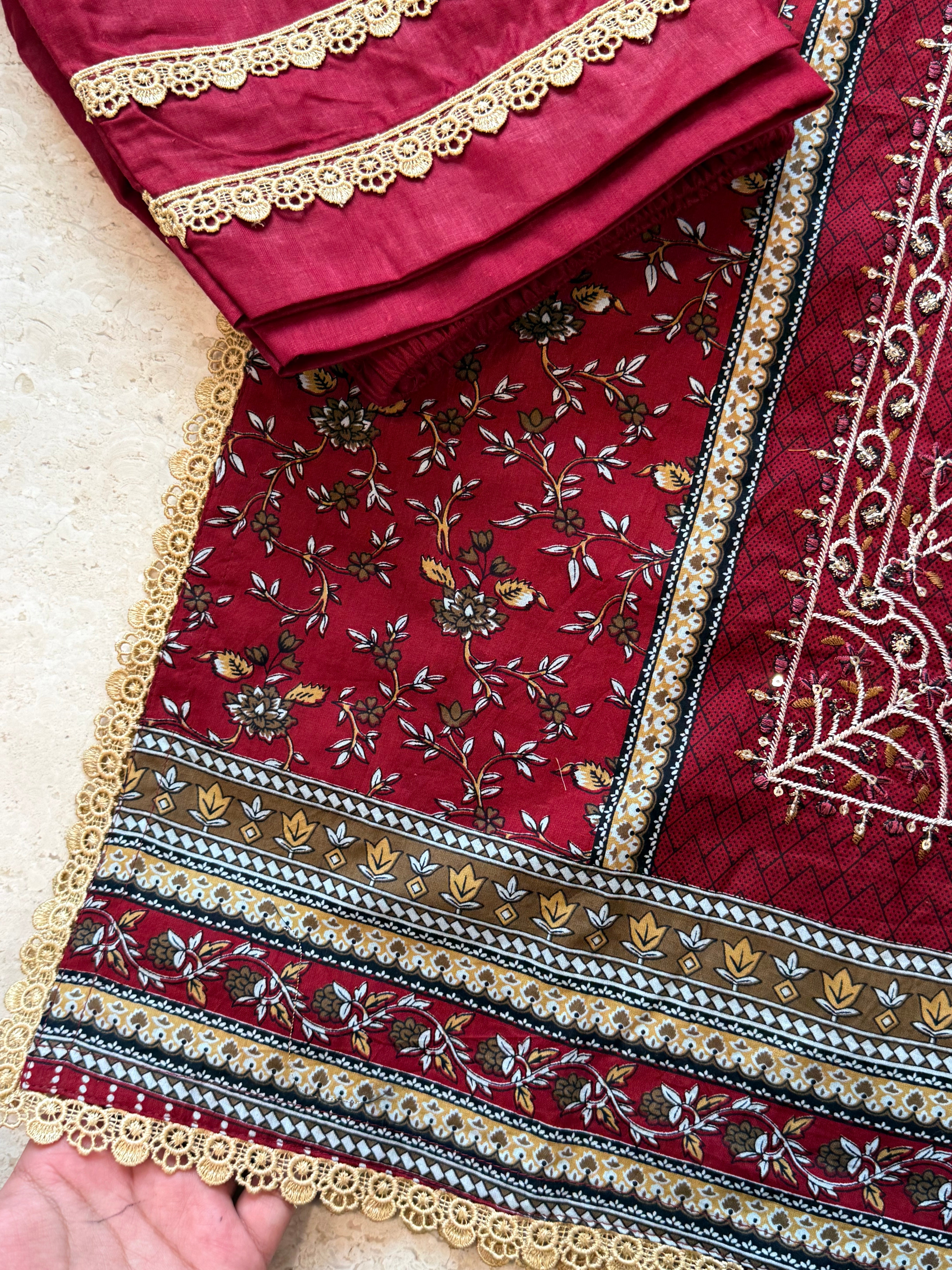 HARSHA MAROON READYMADE SUIT