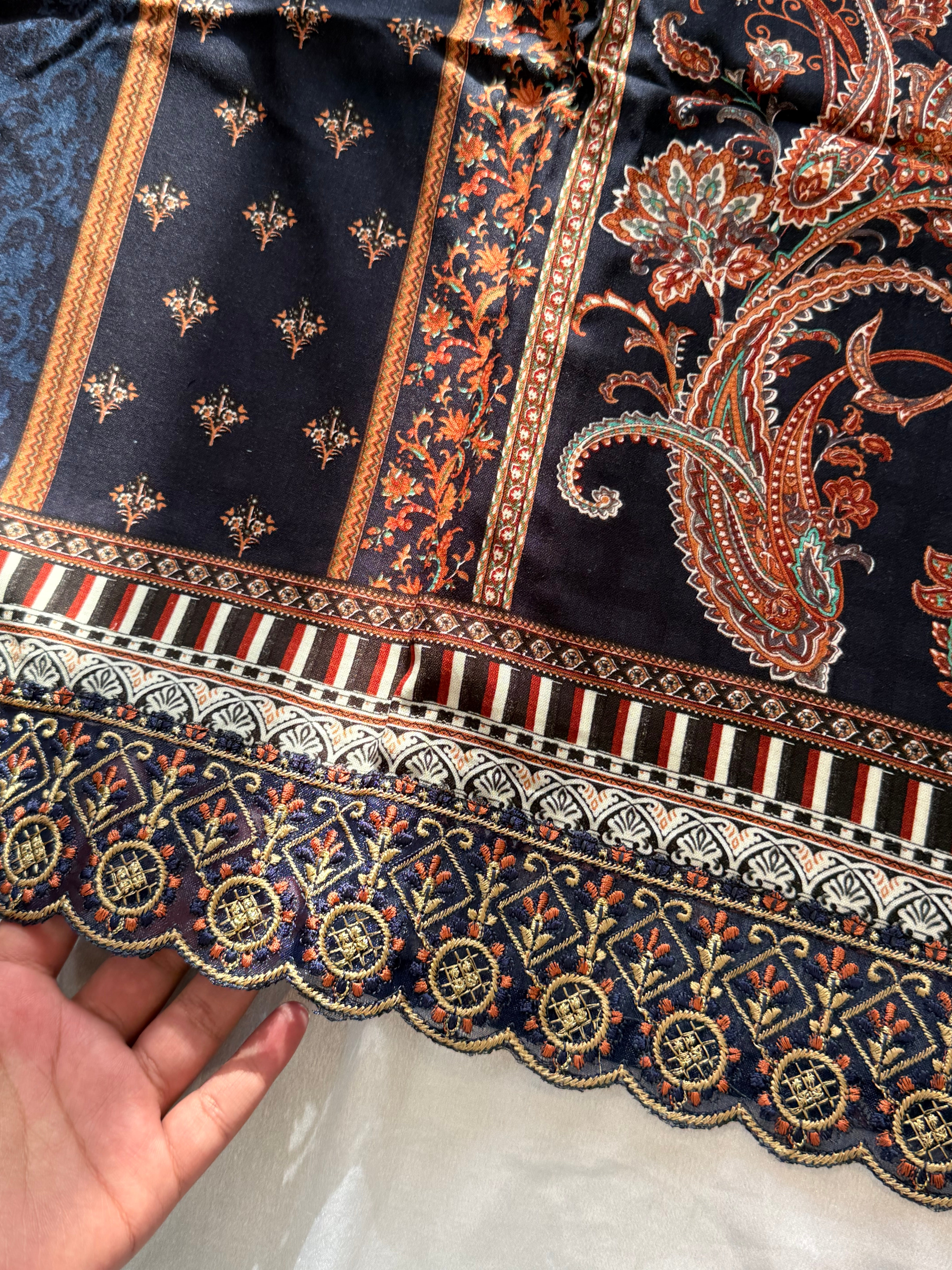 PAISELY BLUE LAWN EMBROIDERY SUIT 2 Q