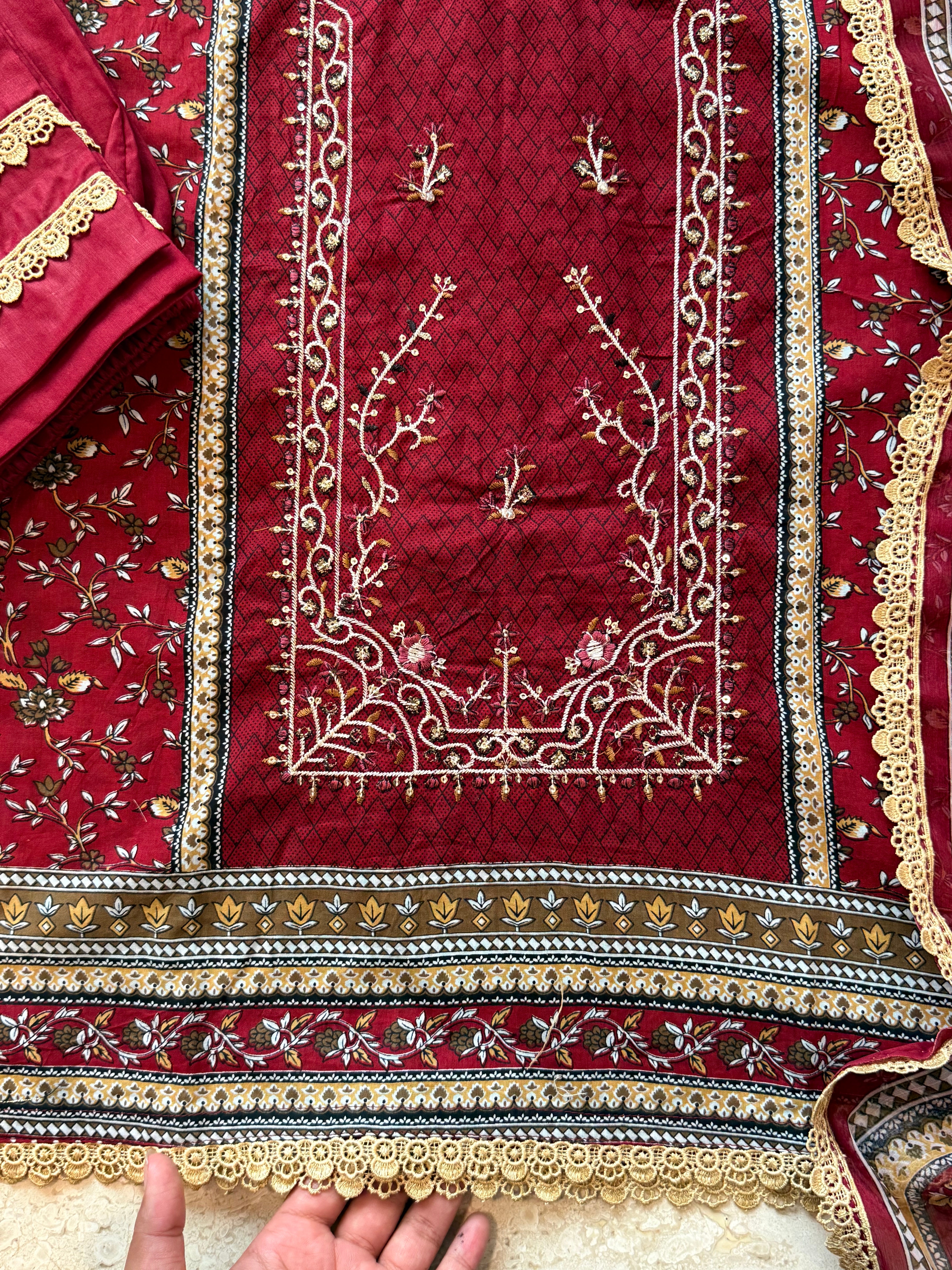 HARSHA MAROON READYMADE SUIT