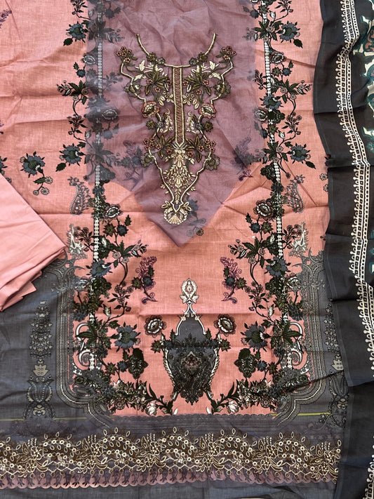 JADE COTTON EMBROIDERY PATCH SUIT 1