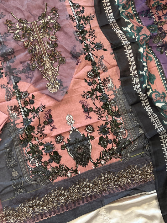 JADE COTTON EMBROIDERY PATCH SUIT 1