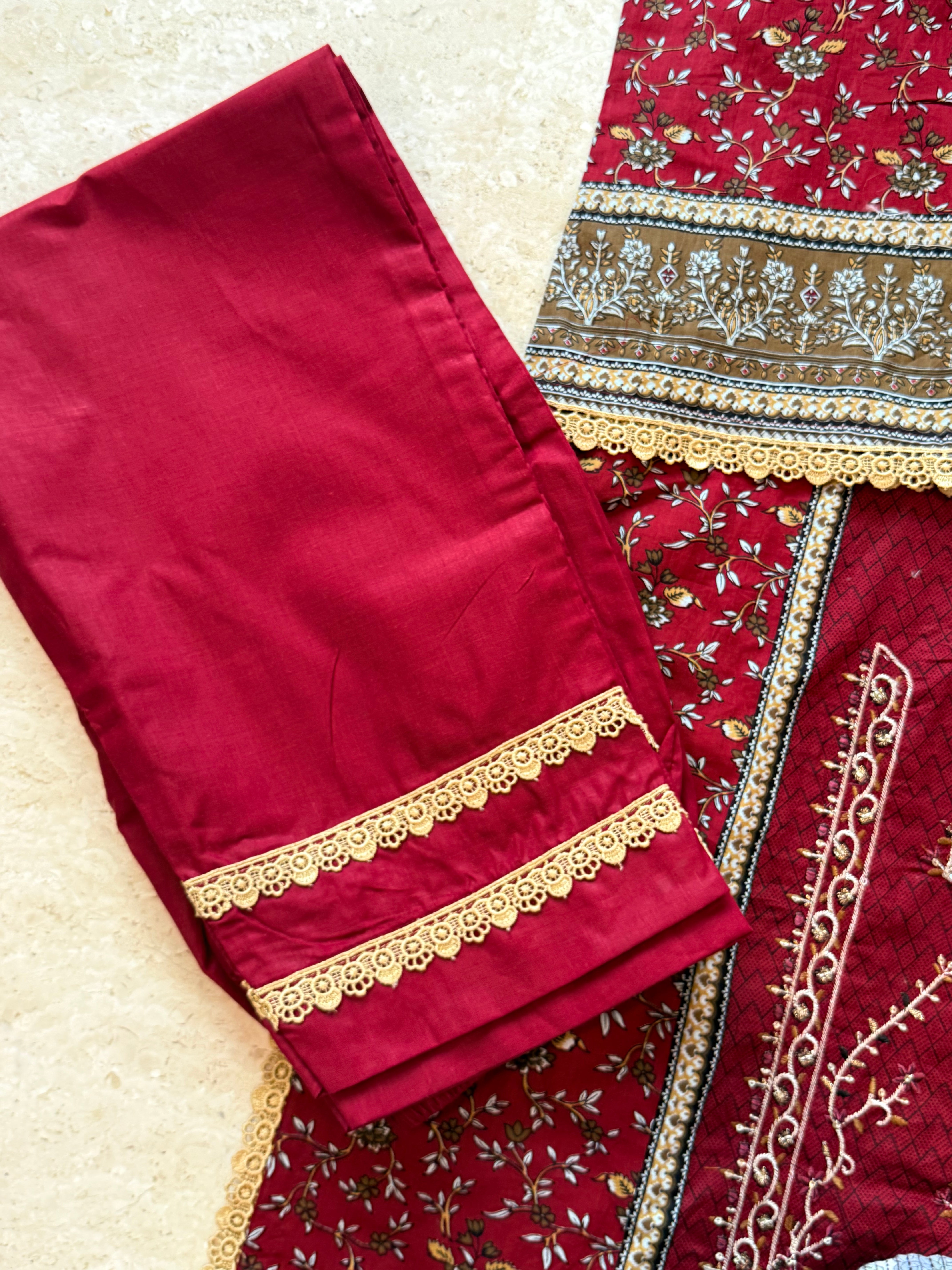 HARSHA MAROON READYMADE SUIT